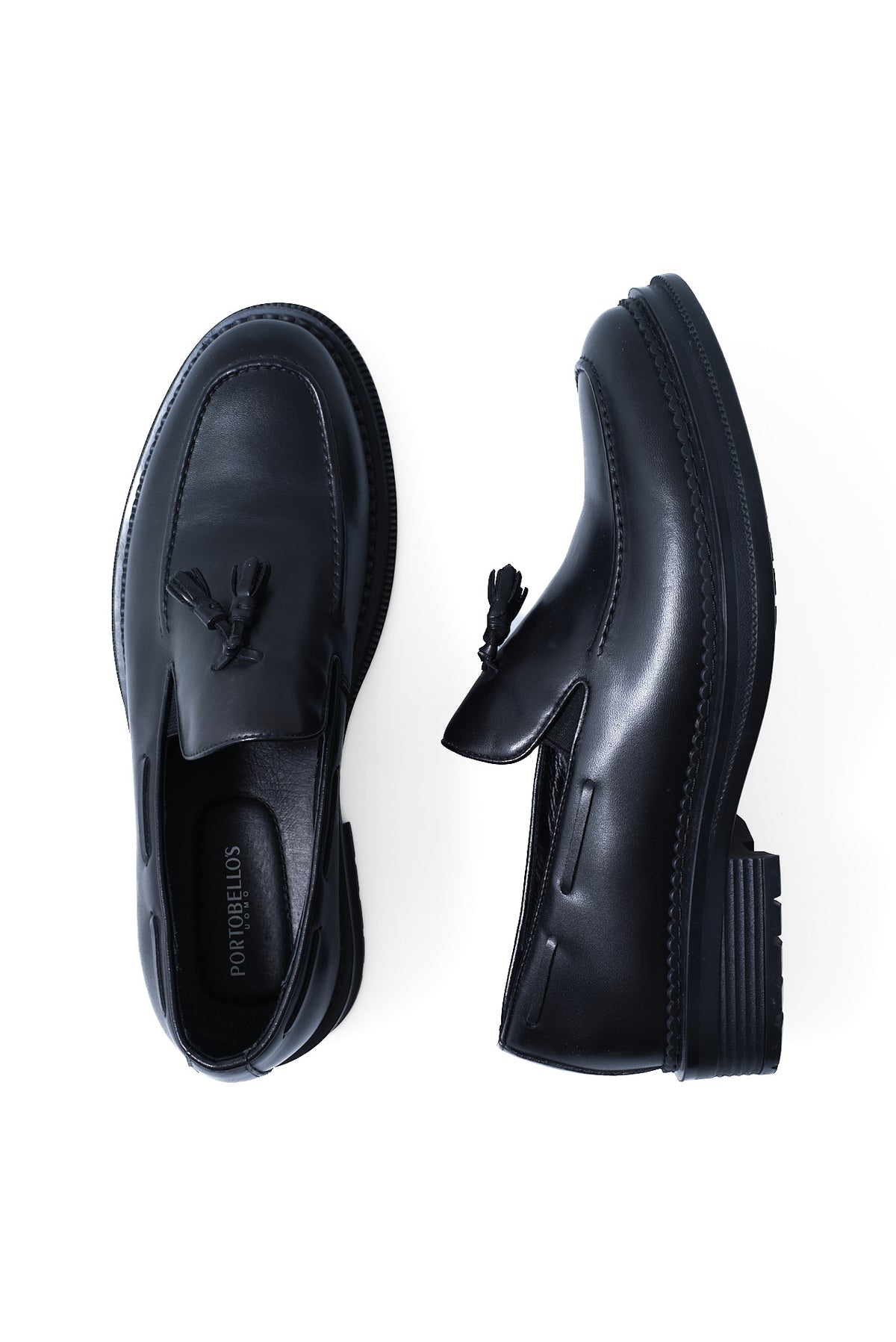 ΑΝΔΡΙΚΑ ΔΕΡΜΑΤΙΝΑ ΜΑΥΡΑ ΥΠΟΔΗΜΑΤΑ LOAFERS PORTOBELLO'S