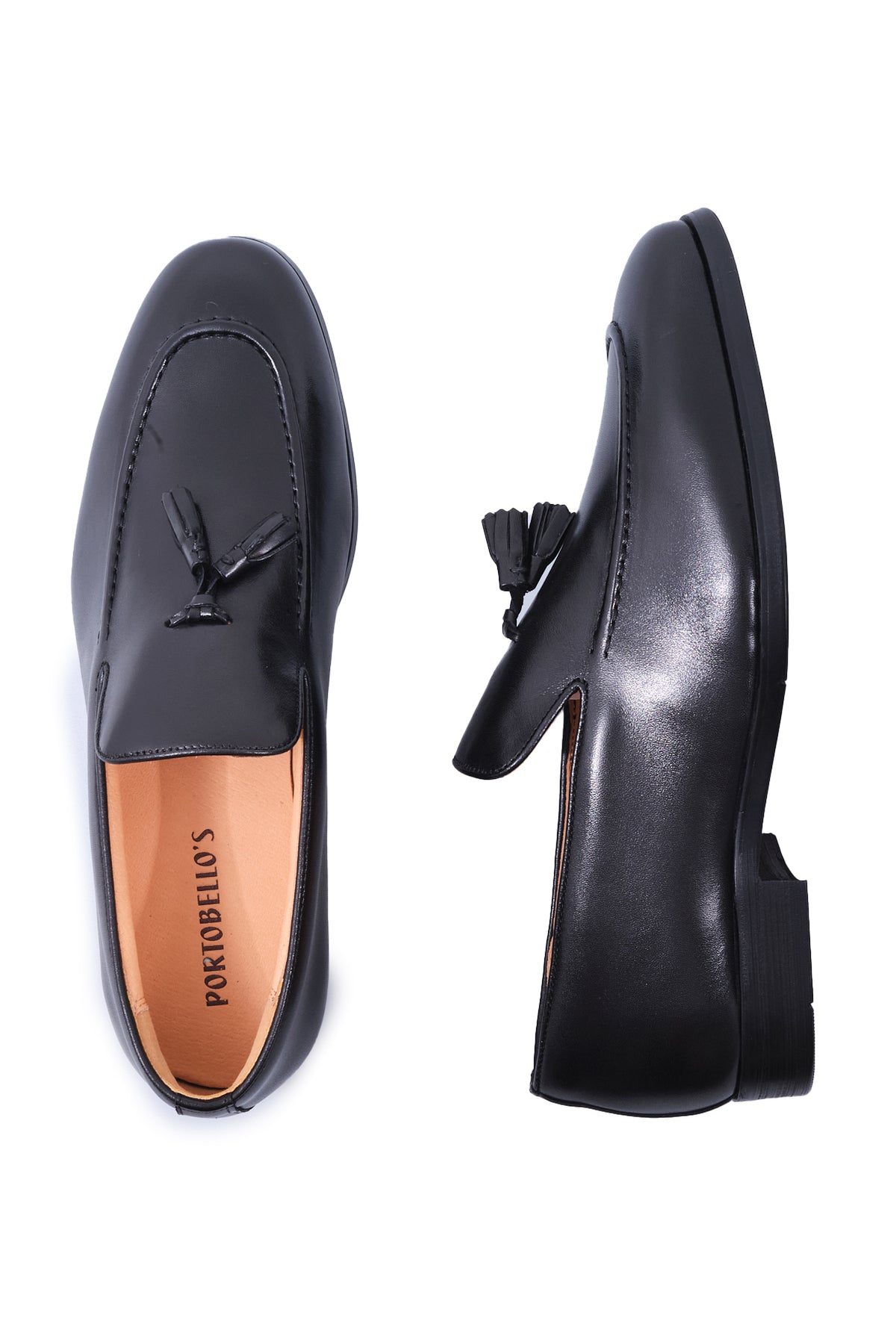 ΑΝΔΡΙΚΑ ΔΕΡΜΑΤΙΝΑ ΥΠΟΔΗΜΑΤΑ TASSEL LOAFERS PORTOBELLO'S ΣΕ ΜΑΥΡΟ ΧΡΩΜΑ