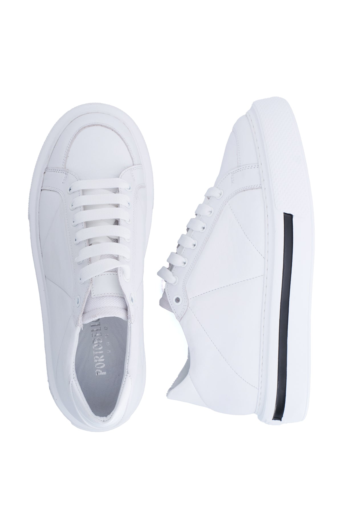 ΑΝΔΡΙΚΑ ΠΑΠΟΥΤΣΙΑ SNEAKERS ΛΕΥΚΑ ΜΕ ΧΟΝΤΡΗ ΣΟΛΑ PORTOBELLO'S