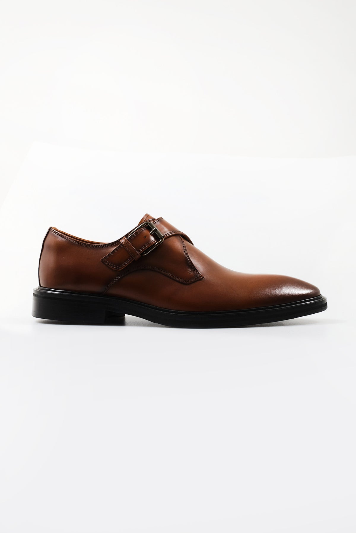 ΑΝΔΡΙΚΑ ΔΕΡΜΑΤΙΝΑ ΥΠΟΔΗΜΑΤΑ PORTOBELLO'S SINGLE MONK STRAPS ΣΕ ΤΑΜΠΑ ΧΡΩΜΑ