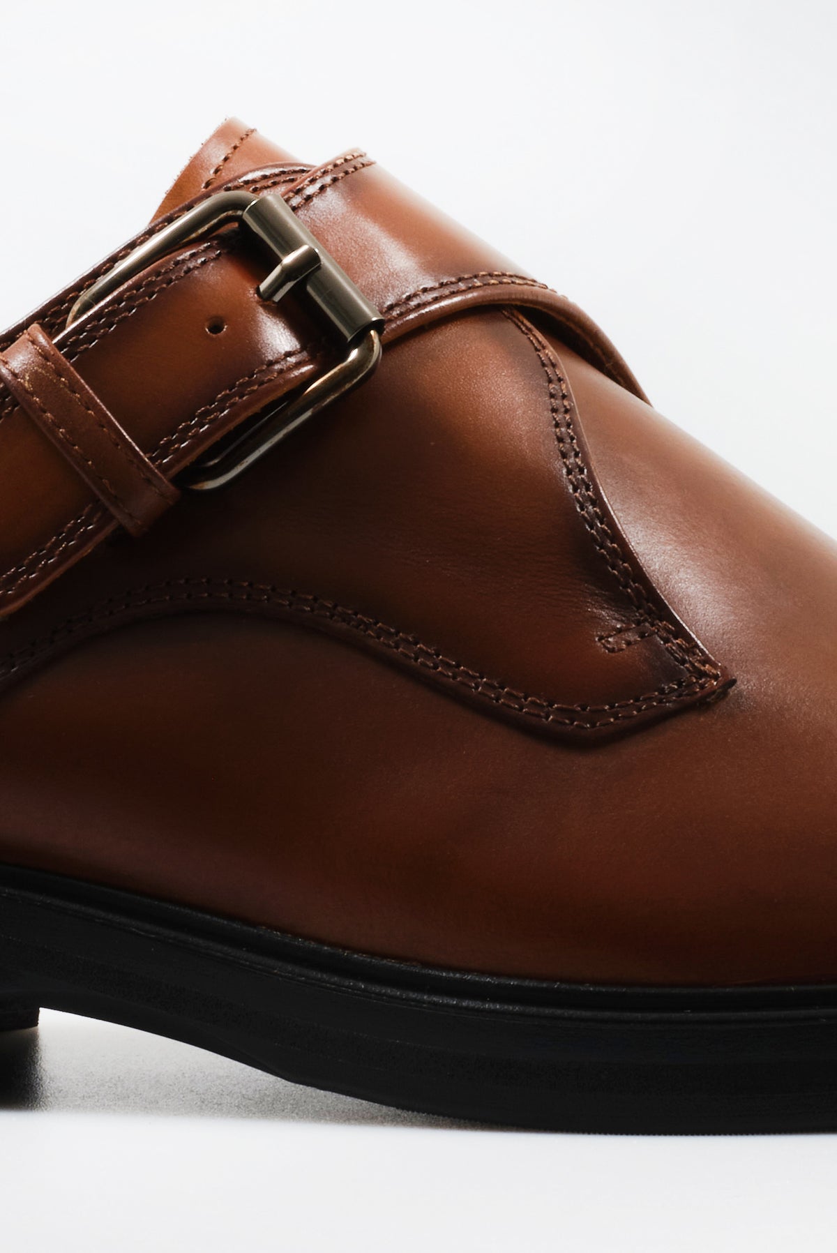 ΑΝΔΡΙΚΑ ΔΕΡΜΑΤΙΝΑ ΥΠΟΔΗΜΑΤΑ PORTOBELLO'S SINGLE MONK STRAPS ΣΕ ΤΑΜΠΑ ΧΡΩΜΑ