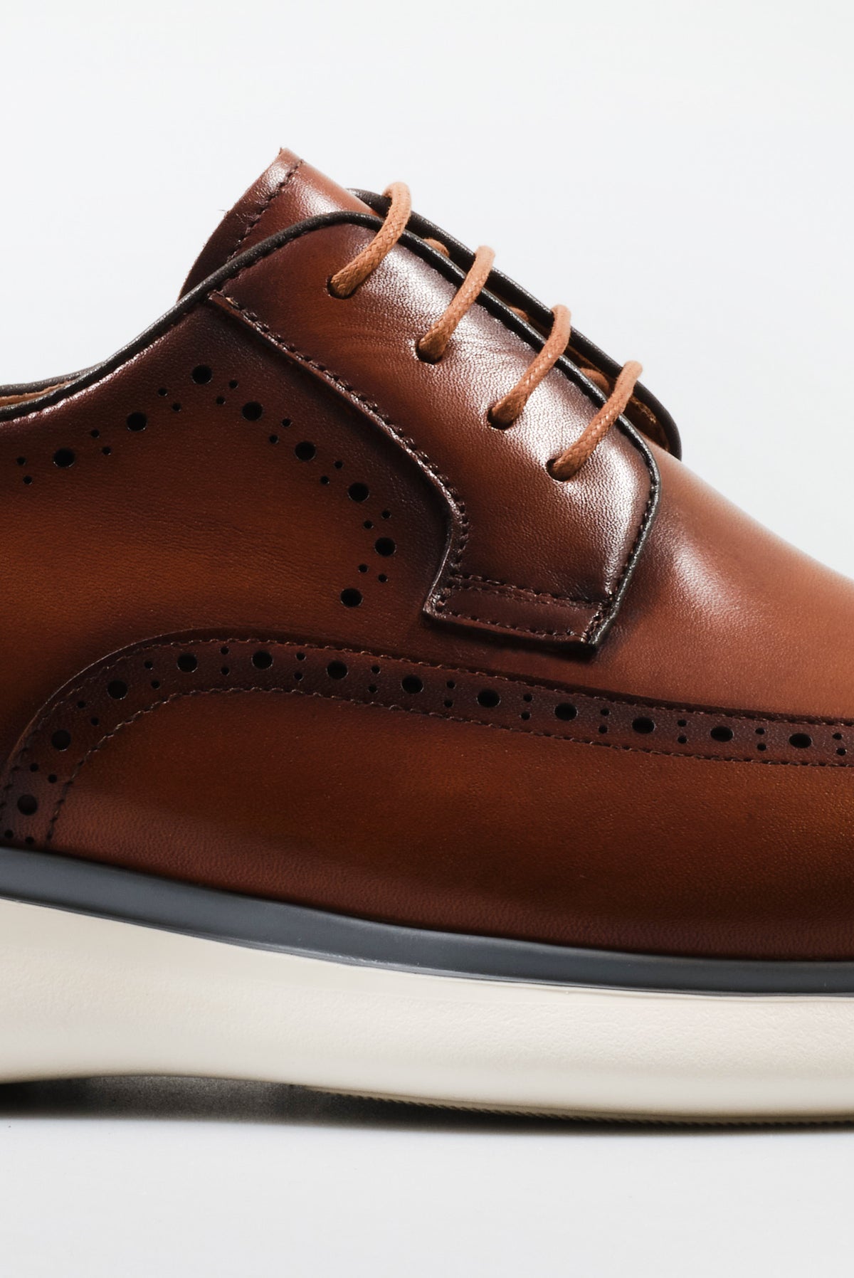 ΑΝΔΡΙΚΑ ΔΕΡΜΑΤΙΝΑ ΥΠΟΔΗΜΑΤΑ DERBY BROGUES PORTOBELLO'S ΣΕ ΤΑΜΠΑ ΧΡΩΜΑ