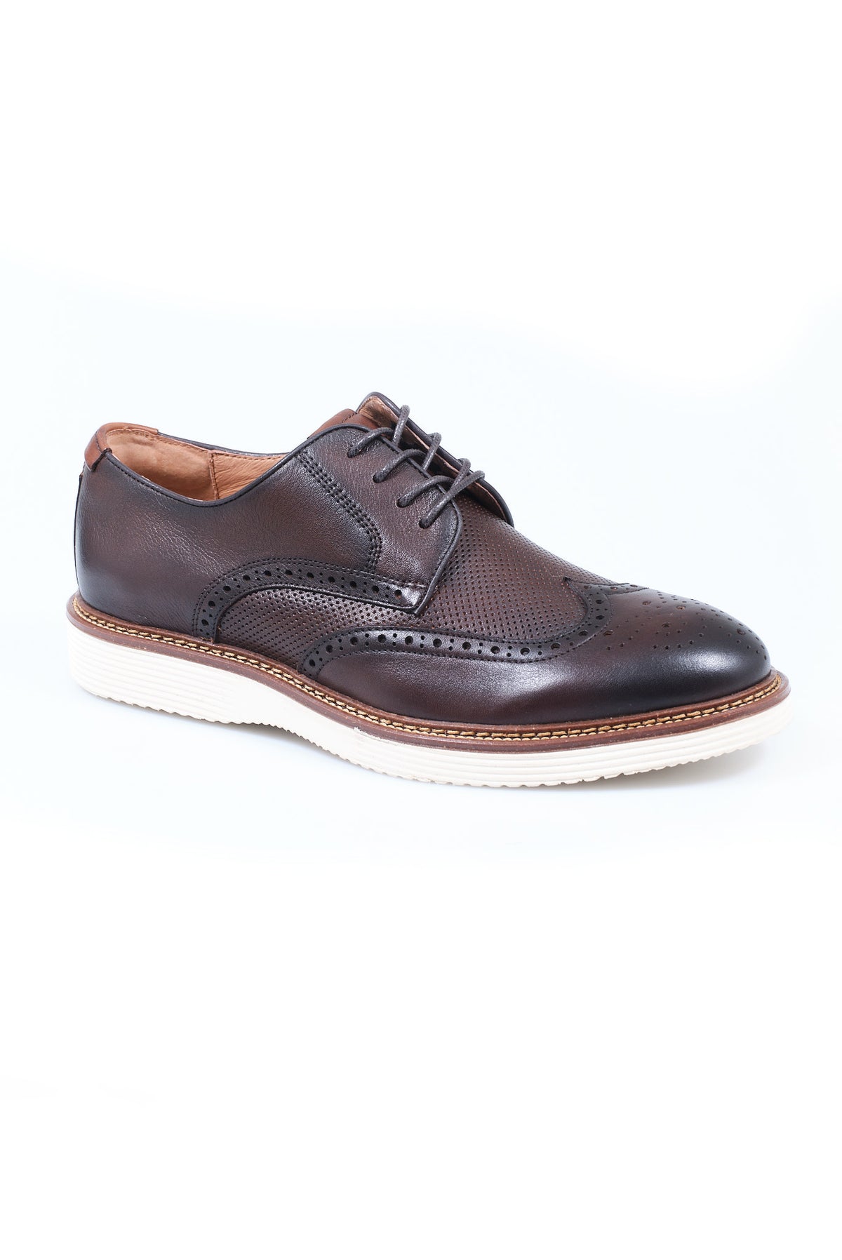 ΑΝΔΡΙΚΑ ΚΑΦΕ ΔΕΡΜΑΤΙΝΑ DERBY FULL BROGUES ΥΠΟΔΗΜΑΤΑ PORTOBELLO'S