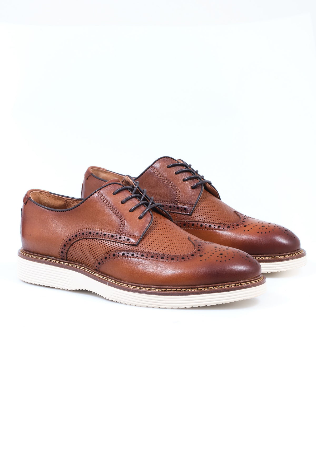 ΑΝΔΡΙΚΑ ΤΑΜΠΑ ΔΕΡΜΑΤΙΝΑ DERBY FULL BROGUES ΥΠΟΔΗΜΑΤΑ PORTOBELLO'S