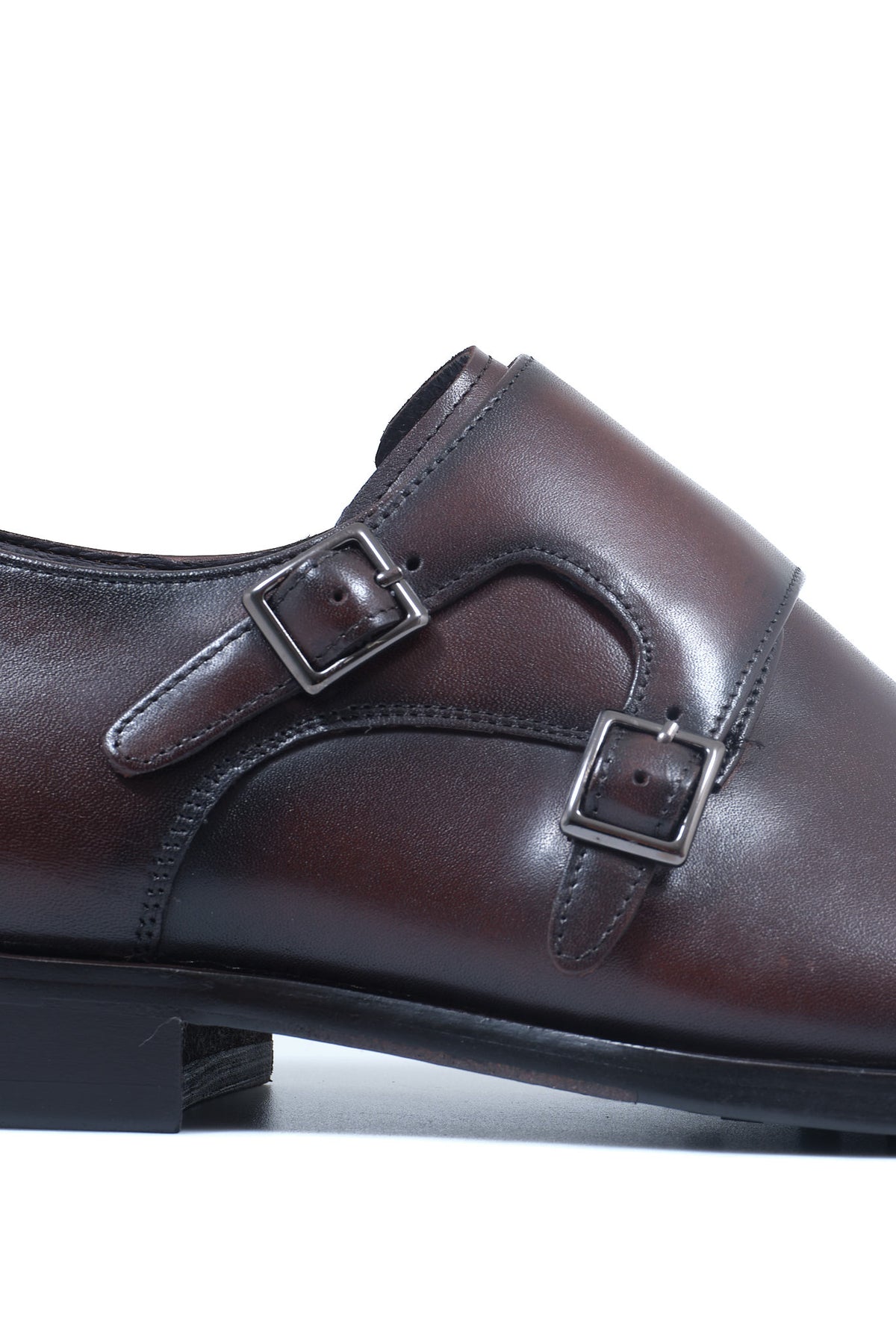 ΑΝΔΡΙΚΑ ΔΕΡΜΑΤΙΝΑ ΥΠΟΔΗΜΑΤΑ PORTOBELLO'S MONK STRAPS ΣΕ ΚΑΦΕ ΧΡΩΜΑ