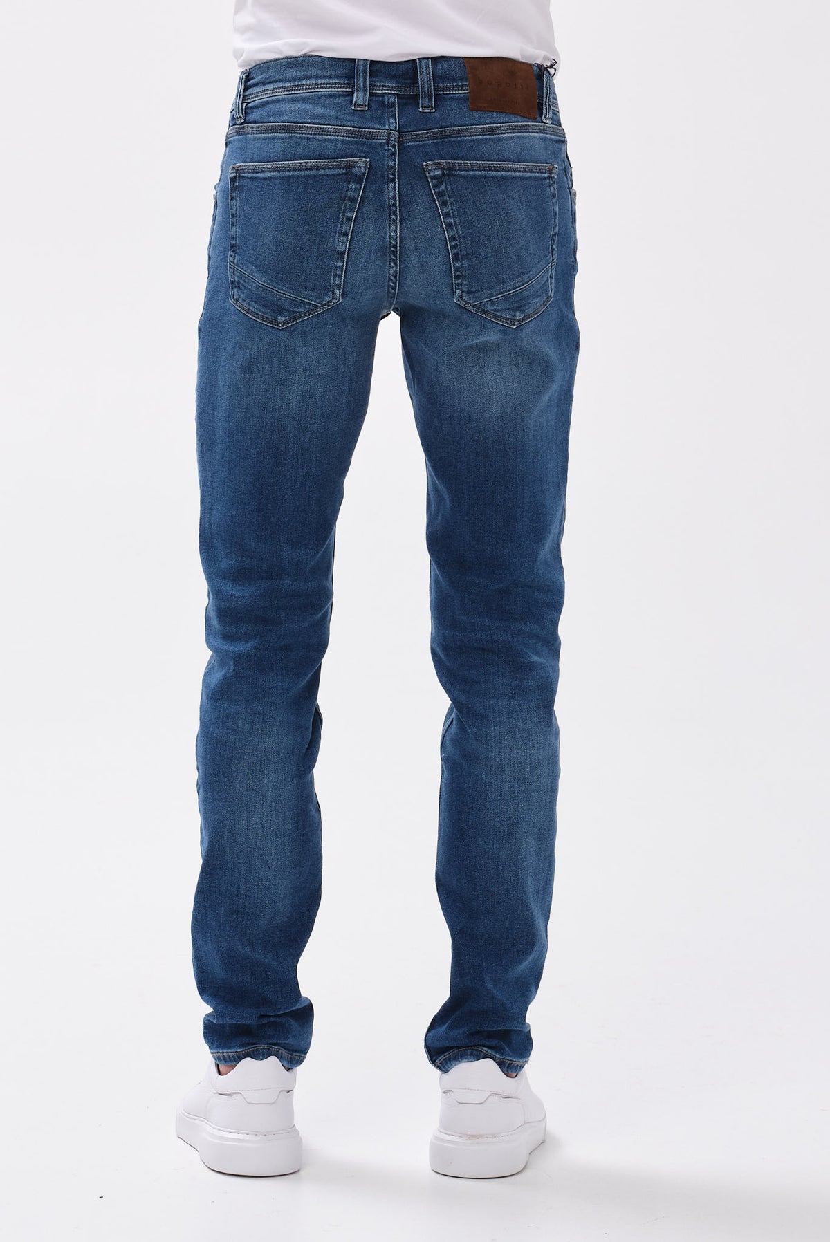 ΑΝΔΡΙΚΟ JEAN BUGGATI ΣΕ ΜΠΛΕ ΧΡΩΜΑ ME TEΧΝΗΤΗ ΦΘΟΡΑ REGULAR FIT
