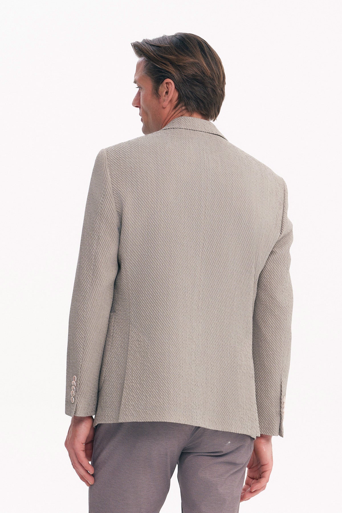 ΑΝΔΡΙΚΟ ΓΚΡΙ ΜΠΕΖ ΣΑΚΑΚΙ SLIM FIT PORTOBELLO'S ΣΕ ΥΦΑΣΜΑ MARZOTTO