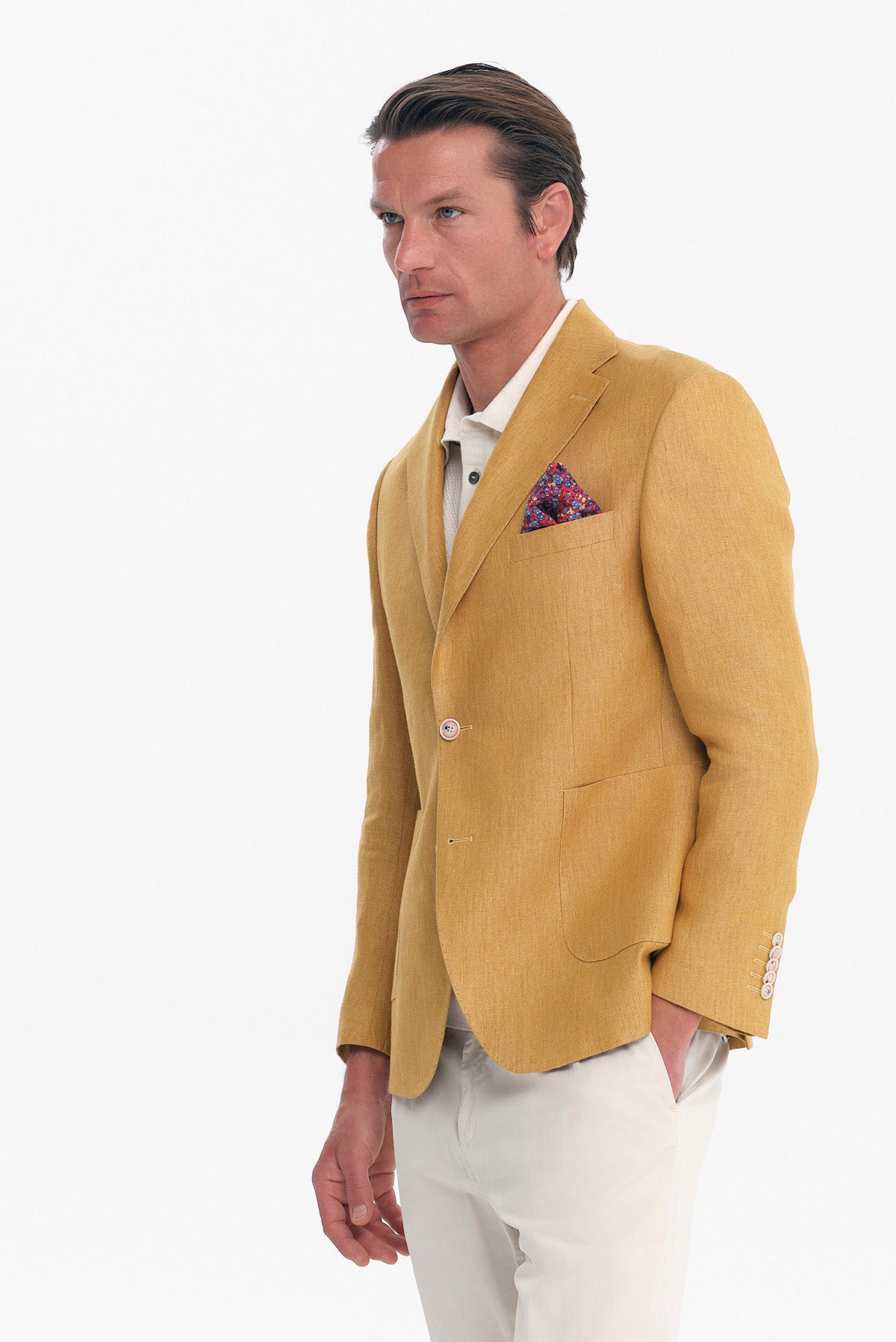 ΑΝΔΡΙΚΟ ΜΟΥΣΤΑΡΔΙ ΛΙΝΟ ΣΑΚΑΚΙ SLIM FIT PORTOBELLO'S ΣΕ ΥΦΑΣΜΑ ANGELICO