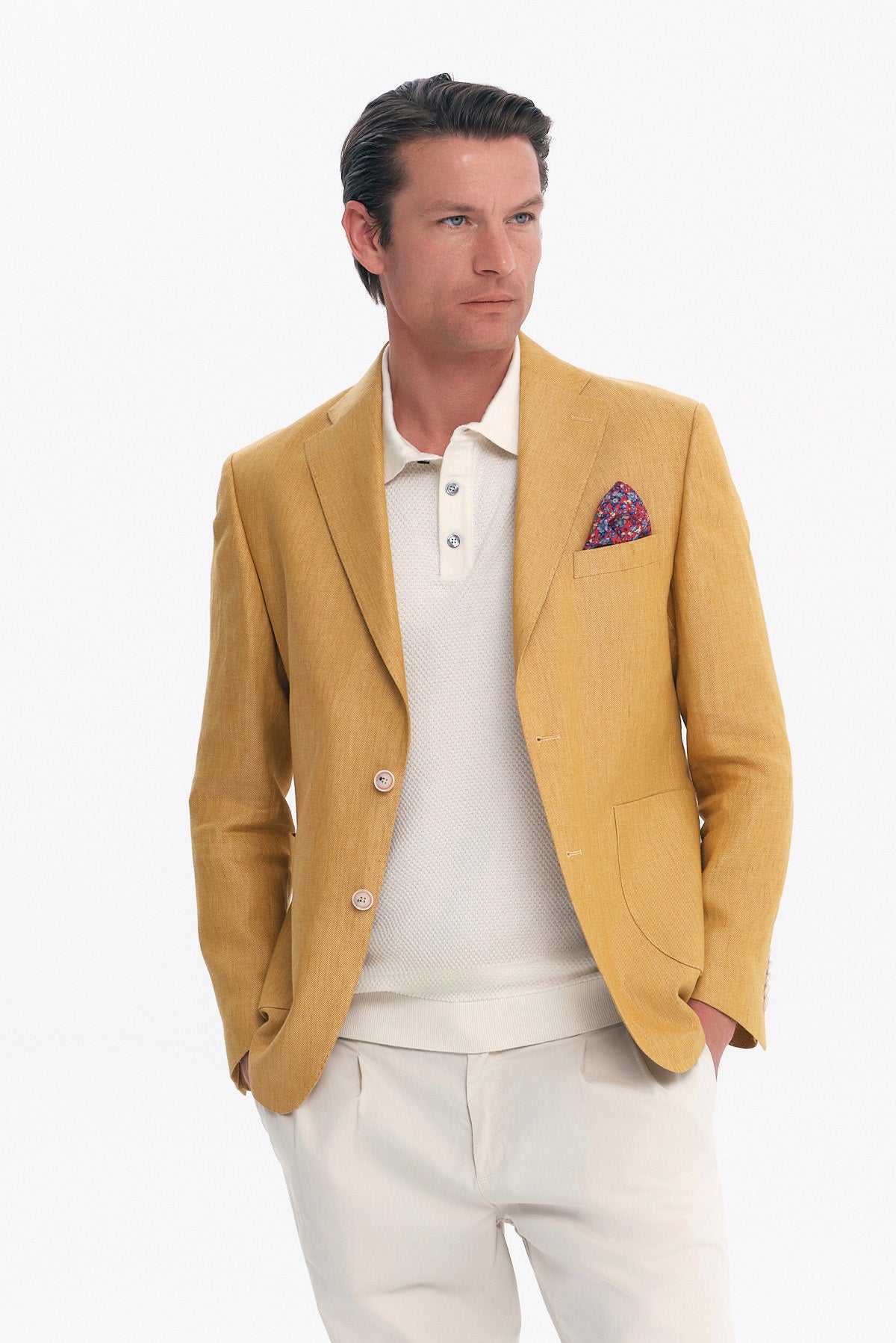 ΑΝΔΡΙΚΟ ΜΟΥΣΤΑΡΔΙ ΛΙΝΟ ΣΑΚΑΚΙ SLIM FIT PORTOBELLO'S ΣΕ ΥΦΑΣΜΑ ANGELICO