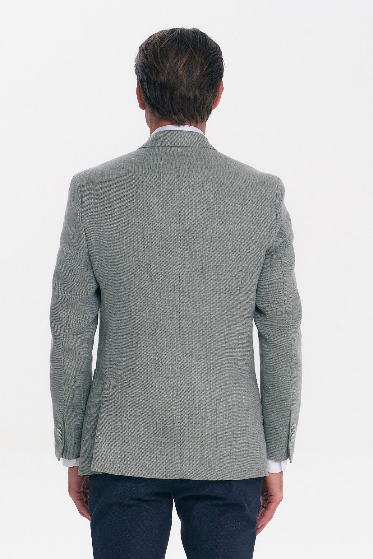 ΑΝΔΡΙΚΟ ΣΑΚΑΚΙ SLIM FIT PORTOBELLO'S ΣΤΟ ΧΡΩΜΑ ΤΗΣ ΜΕΝΤΑΣ ΚΑΙ ΥΦΑΣΜΑ MARZOTTO
