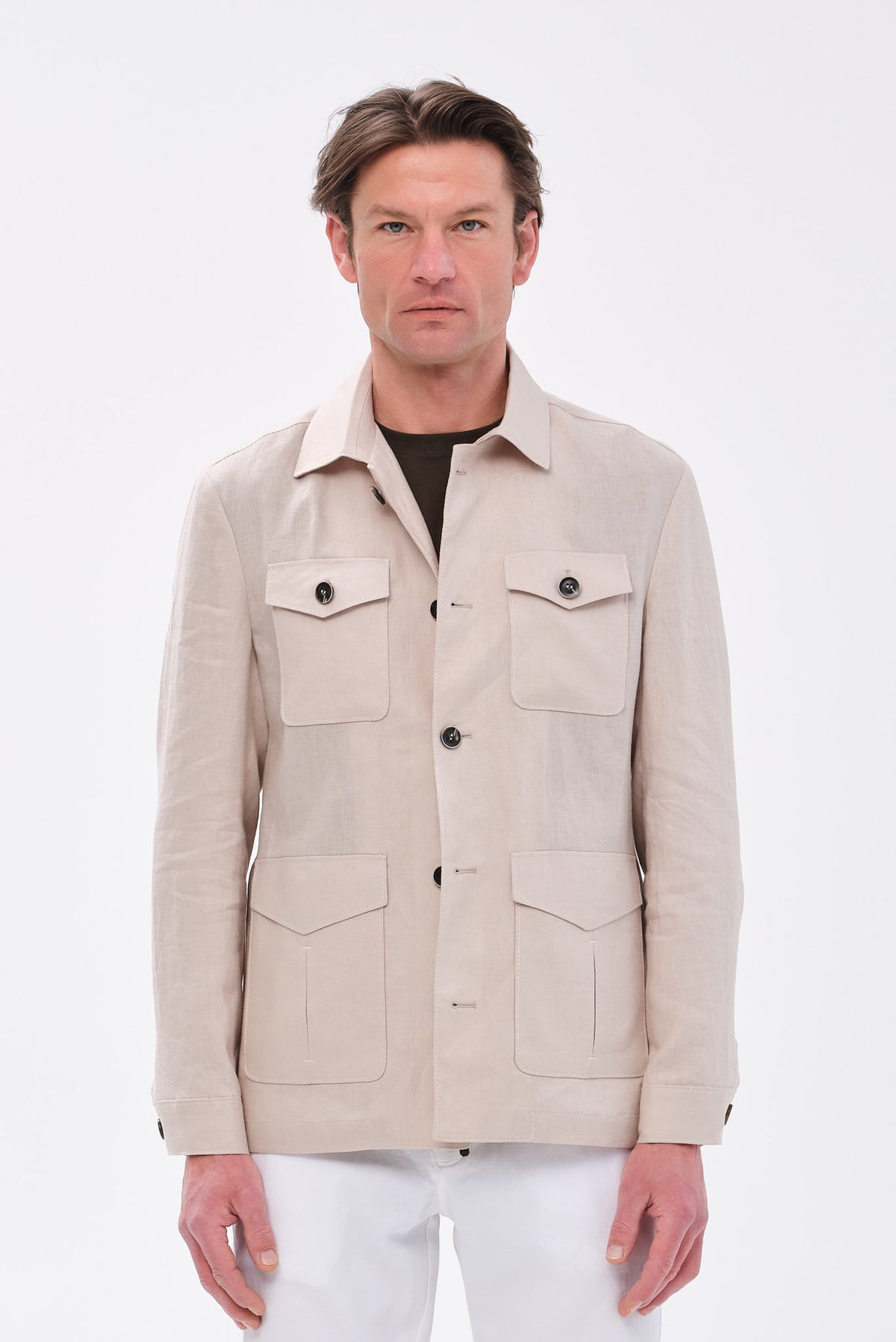 ΑΝΔΡΙΚΟ ΜΠΕΖ ΣΚΟΥΡΟ ΛΙΝΟ ΣΑΦΑΡΙ JACKET PORTOBELLO'S REGULAR FIT