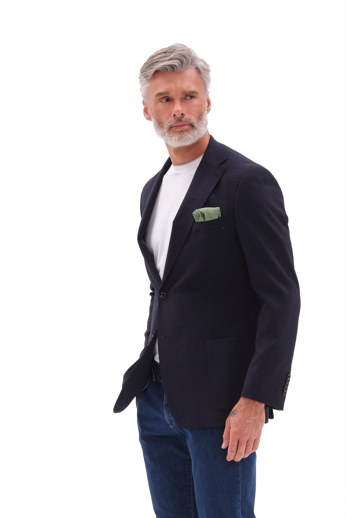 ANΔΡΙΚΟ ΜΠΛΕ ΣΚΟΥΡΟ ΣΑΚΑΚΙ PORTOBELLO'S ΑΠΟ ΜΑΛΛΙ SLIM FIT