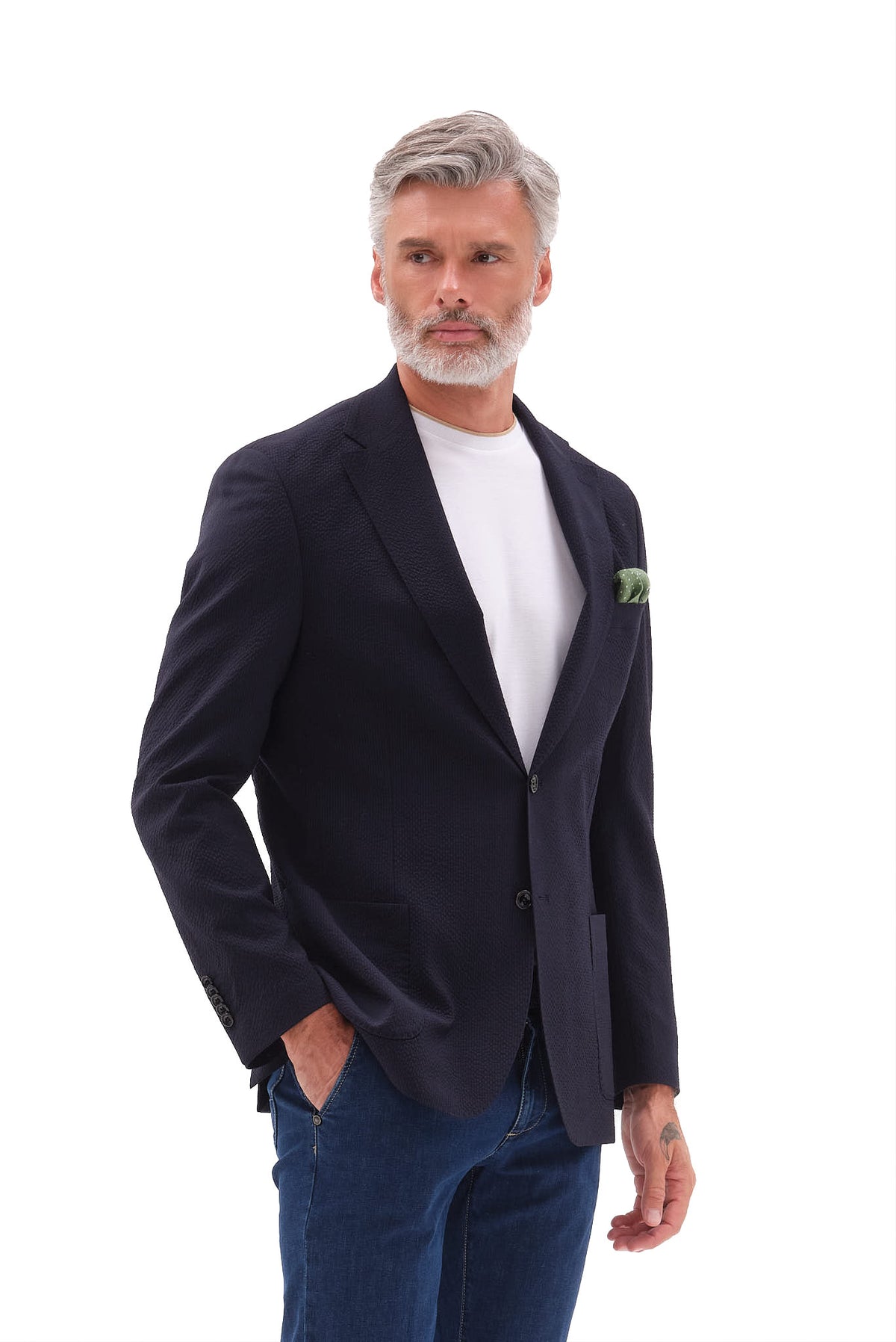 ANΔΡΙΚΟ ΜΠΛΕ ΣΚΟΥΡΟ ΣΑΚΑΚΙ PORTOBELLO'S ΑΠΟ ΜΑΛΛΙ SLIM FIT