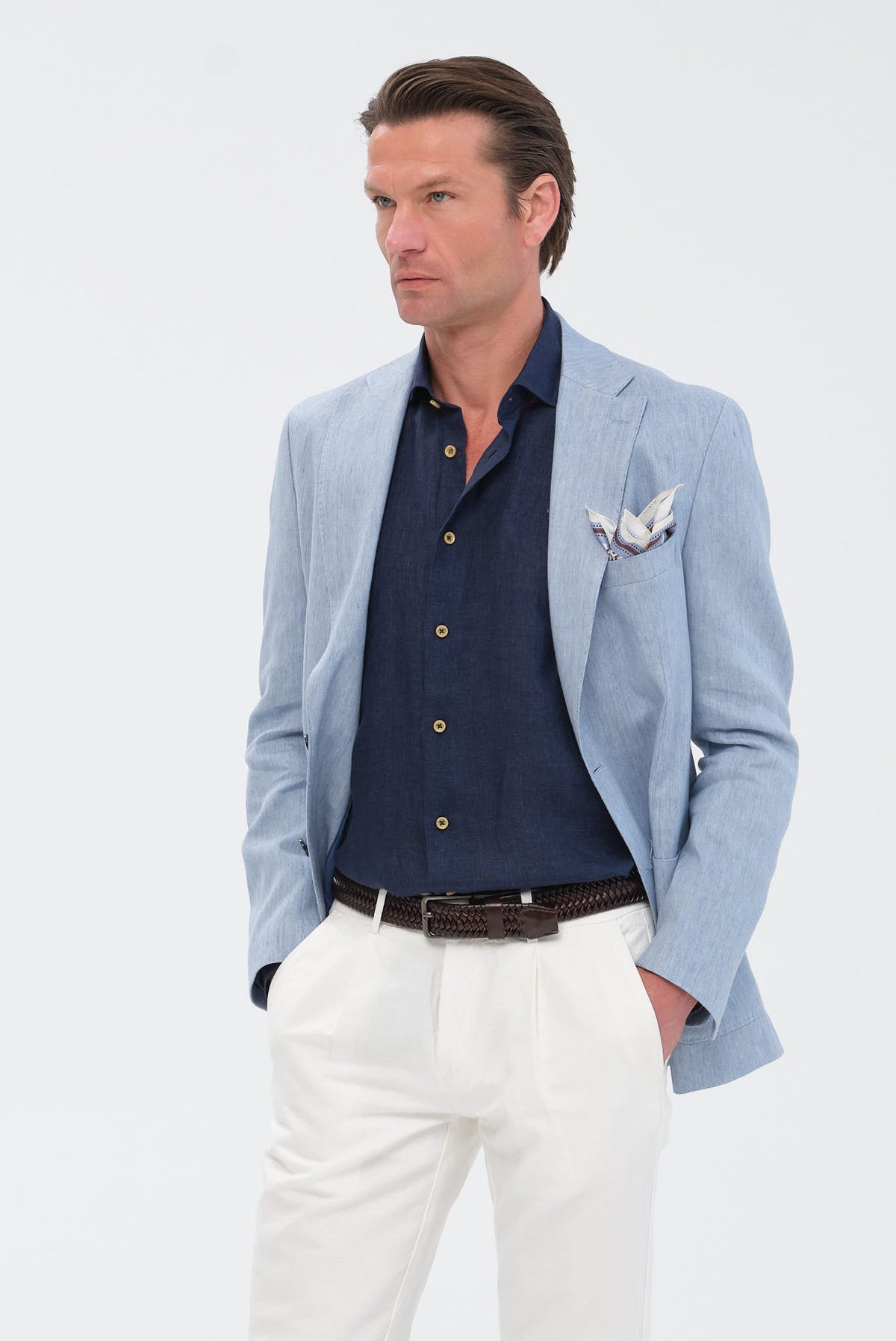 ΑΝΔΡΙΙΚΟ ΣΙΕΛ ΣΑΚΑΚΙ PORTOBELLO'S SLIM FIT ΣΕ ΥΦΑΣΜΑ LEOMASTER