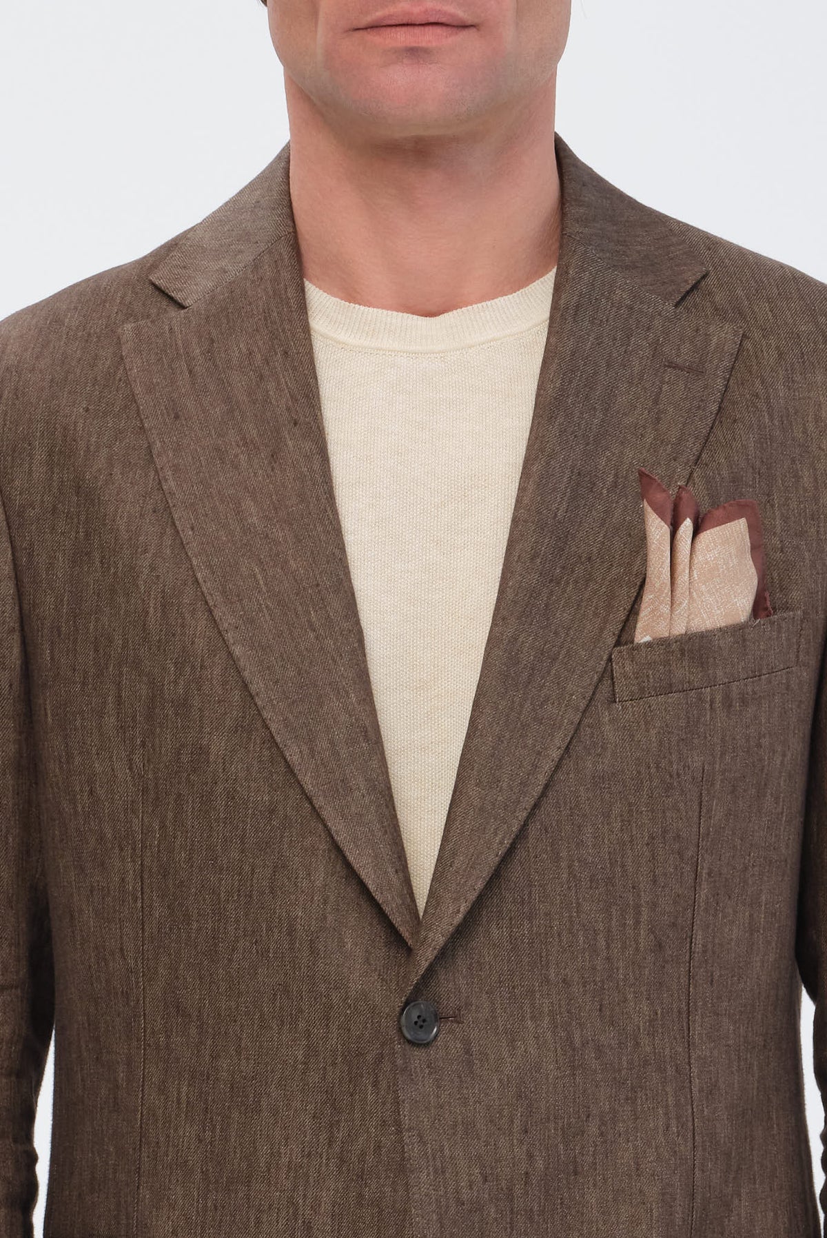 ΑΝΔΡΙΚΟ ΛΙΝΟ ΚΑΦΕ ΣΑΚΑΚΙ PORTOBELLO'S SLIM FIT ΣΕ ΥΦΑΣΜΑ LEOMASTER
