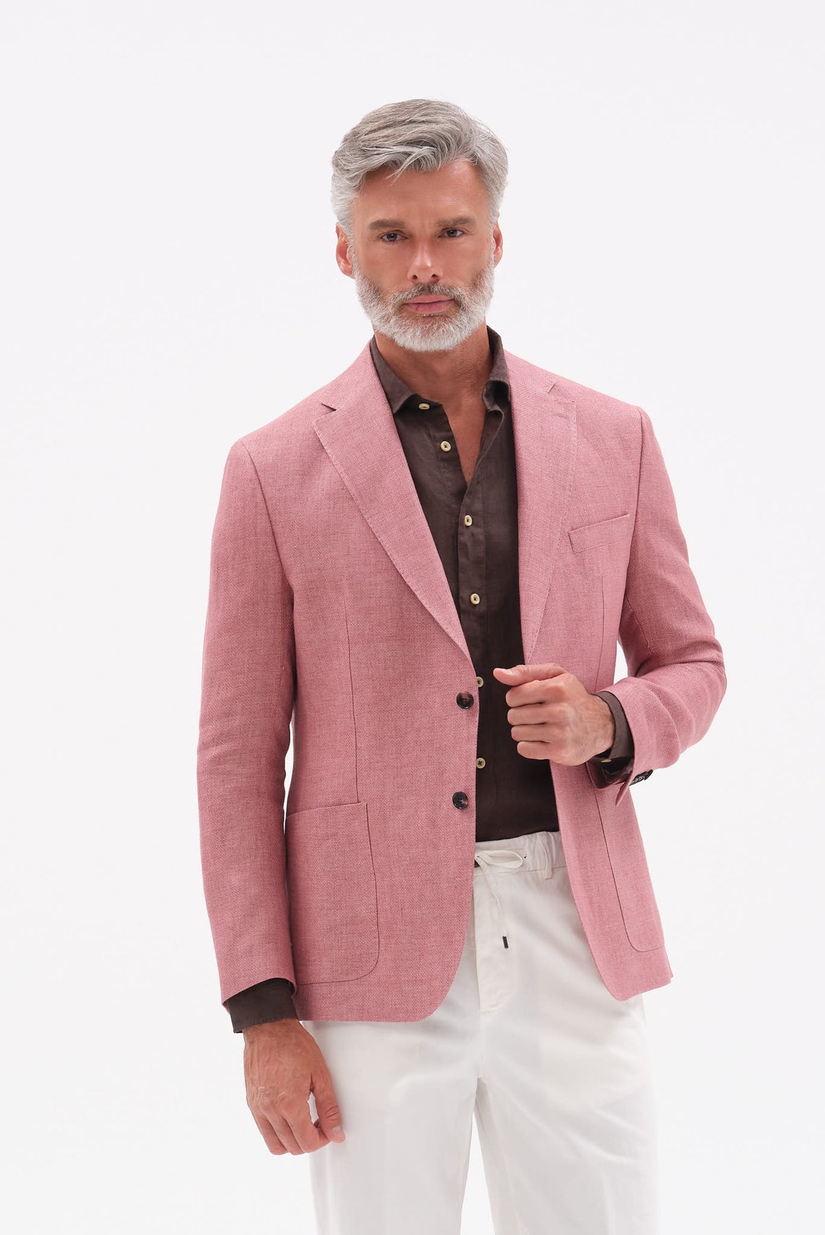 ΑΝΔΡΙΚΟ ΛΙΝΟ ΣΑΚΑΚΙ PORTOBELLO'S ΣΕ ΡΟΖ ΧΡΩΜΑ SLIM FIT