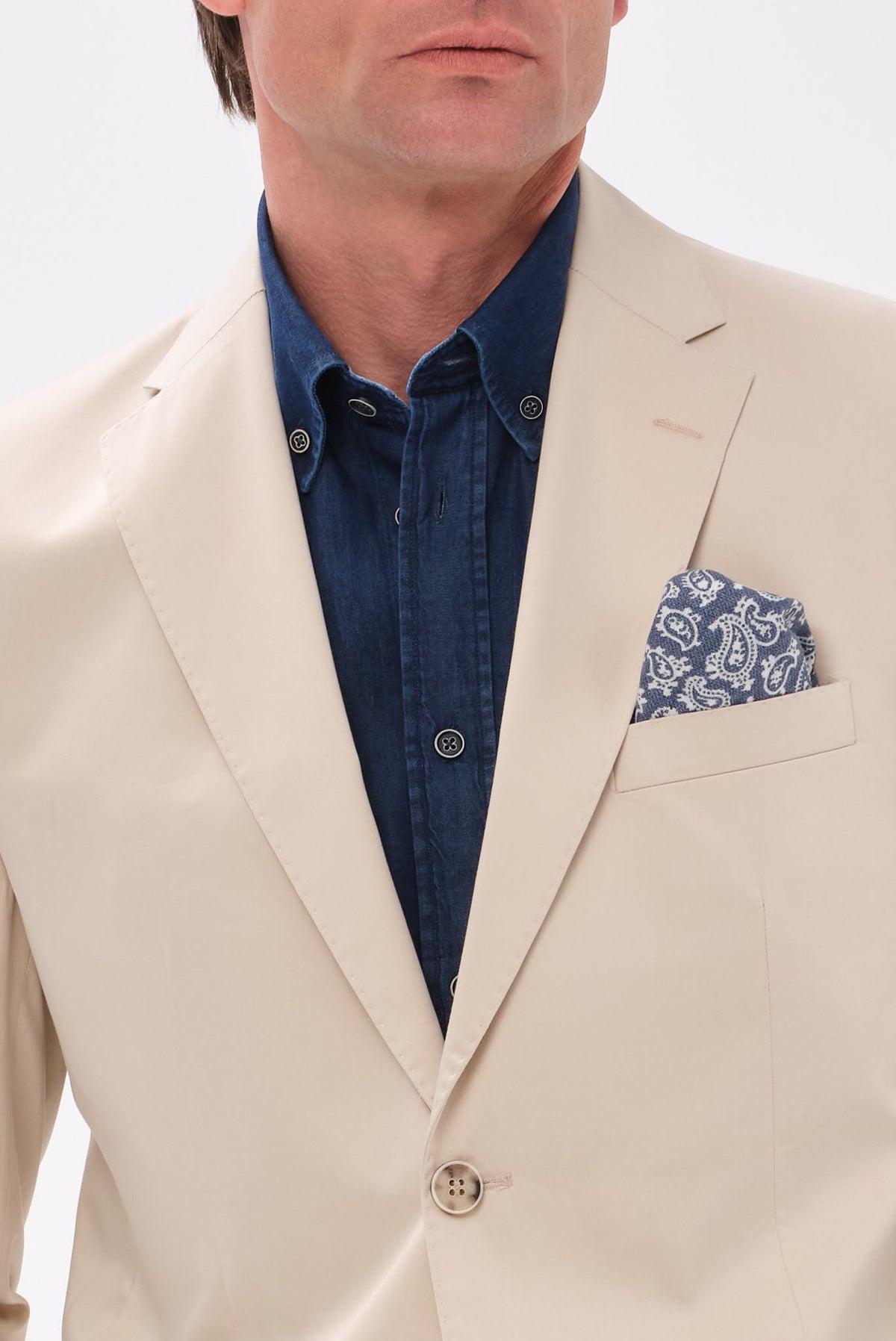 ΑΝΔΡΙΚΟ ΜΠΕΖ ΣΚΟΥΡΟ ΒΑΜΒΑΚΕΡΟ ΚΟΣΤΟΥΜΙ PORTOBELLO'S SLIM FIT ΣΕ ΥΦΑΣΜΑ SONDRIO