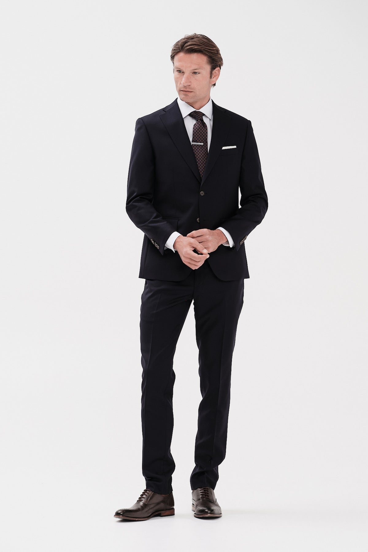 ΑΝΔΡΙΚΟ ΜΠΛΕ ΣΚΟΥΡΟ ΜΑΛΛΙΝΟ ΚΟΣΤΟΥΜΙ PORTOBELLO'S SLIM FIT