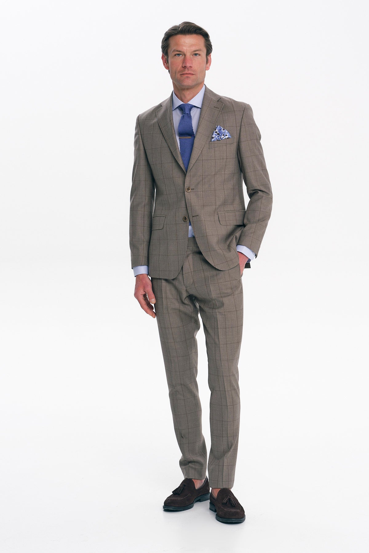 ΑΝΔΡΙΚΟ ΚΑΦΕ WINDOWPANE ΚΟΣΤΟΥΜΙ SLIM FIT PORTOBELLO'S