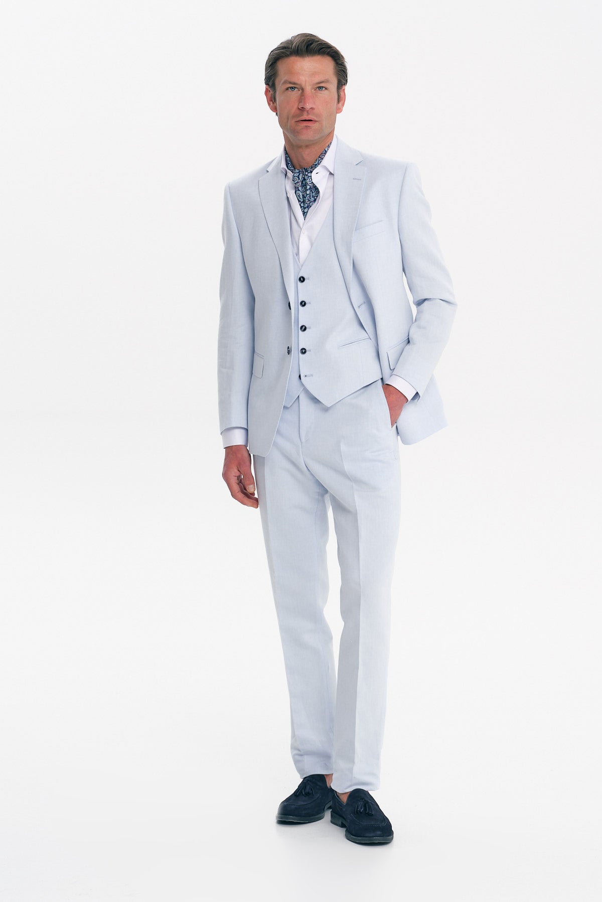 ΑΝΔΡΙΚΟ ΣΙΕΛ ΑΝΟΙΚΤΟ ΚΟΣΤΟΥΜΙ ΛΙΝΟ SLIM FIT PORTOBELLO'S