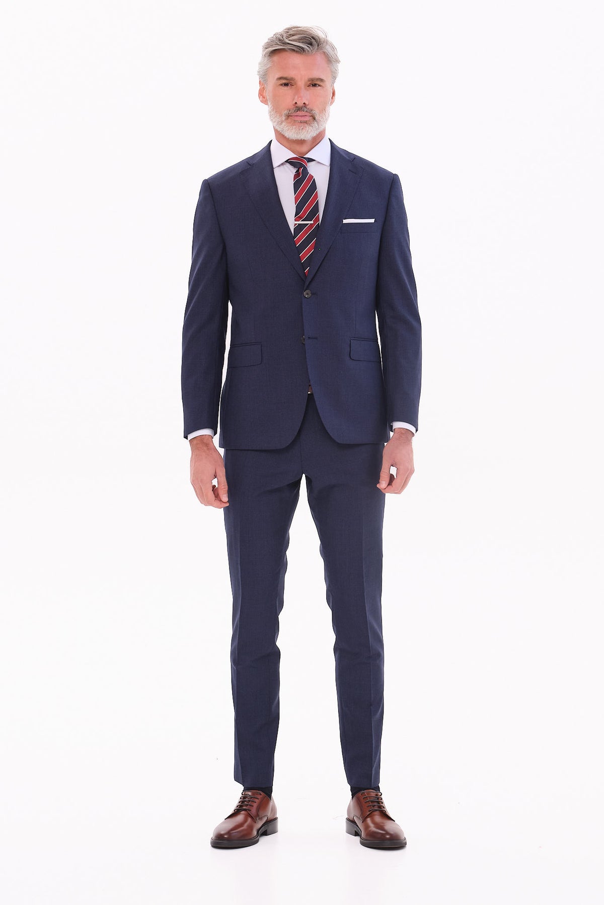 ΑΝΔΡΙΚΟ ΜΑΛΛΙΝΟ ΚΟΣΤΟΥΜΙ PORTOBELLO'S ΣΕ ΜΠΛΕ ΧΡΩΜΑ SLIM FIT