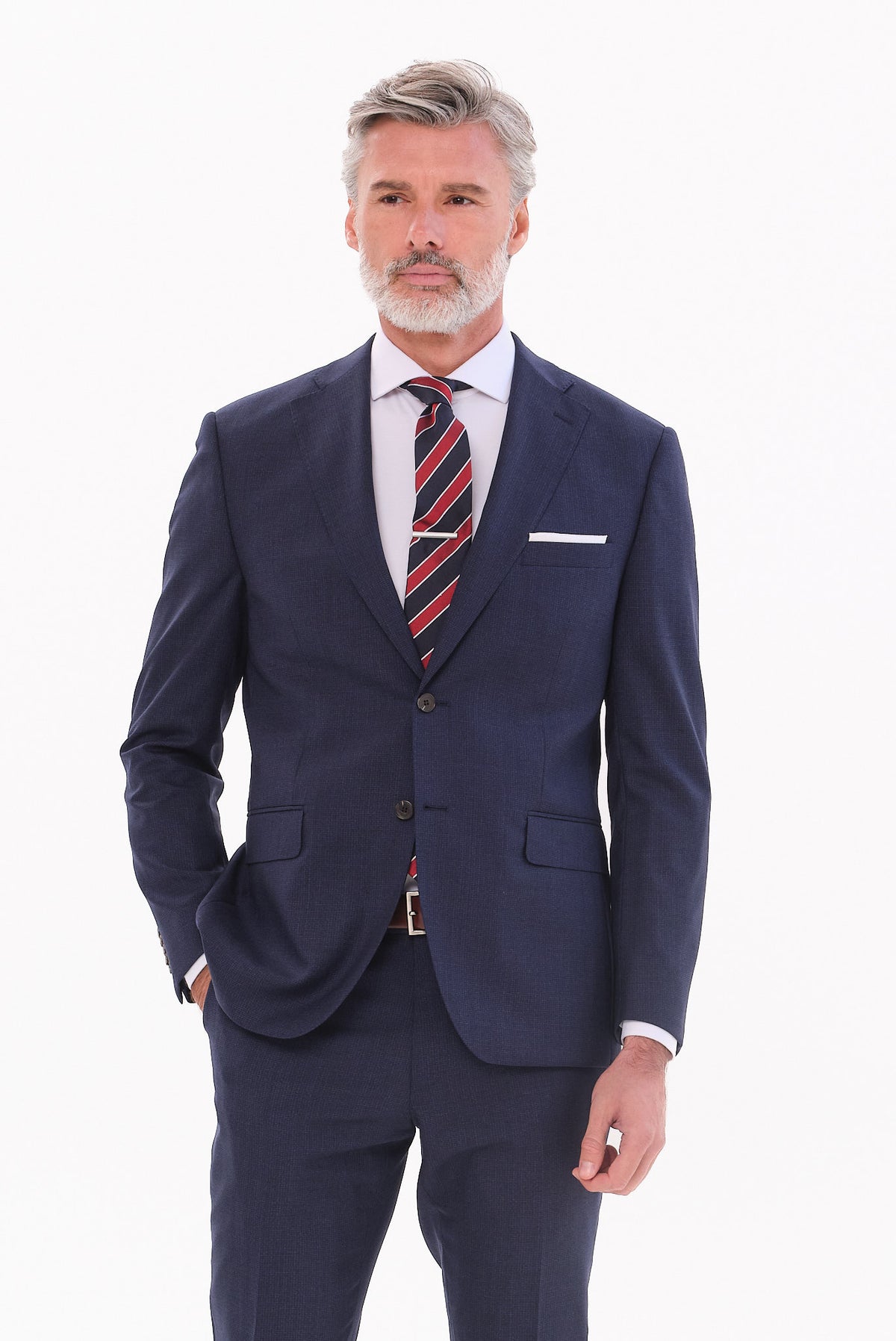 ΑΝΔΡΙΚΟ ΜΑΛΛΙΝΟ ΚΟΣΤΟΥΜΙ PORTOBELLO'S ΣΕ ΜΠΛΕ ΧΡΩΜΑ SLIM FIT