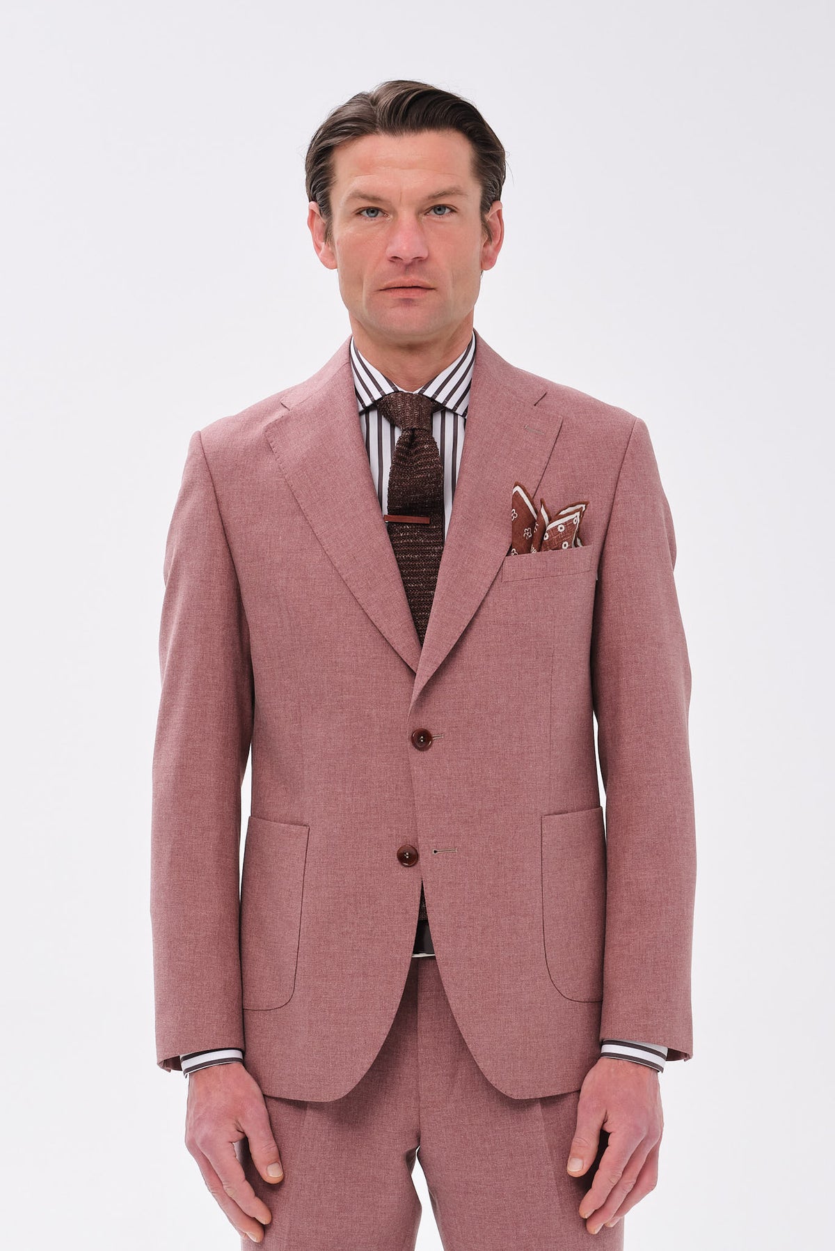 ΑΝΔΡΙΚΟ ΡOZ ΚΟΣΤΟΥΜΙ PORTOBELLO'S REGULAR FIT ΣΕ ΥΦΑΣΜΑ VITALE BARBERIS CANONICO