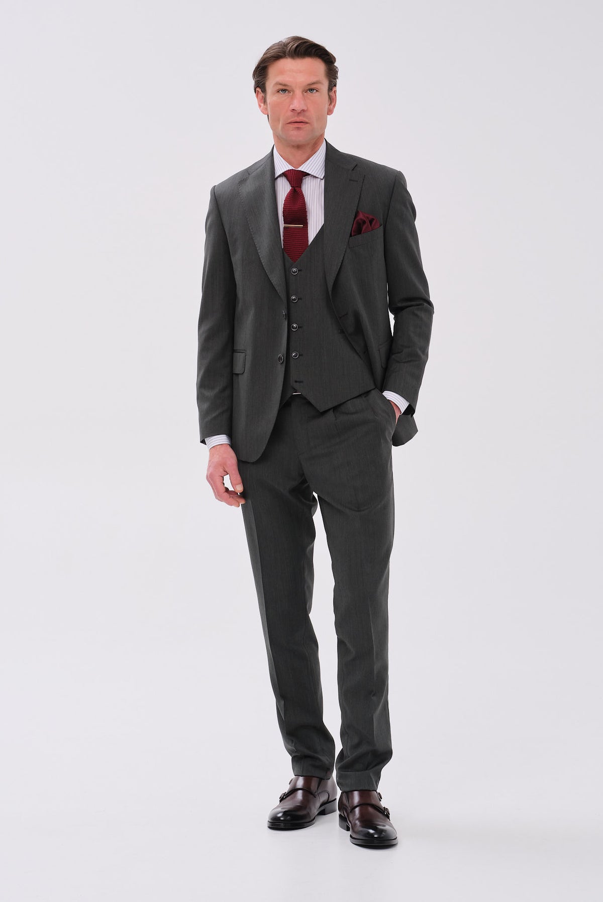 ΑΝΔΡΙΚΟ ΛΑΔΙ ΚΟΣΤΟΥΜΙ PORTOBELLO'S FORMAL FIT ΣΕ ΥΦΑΣΜΑ LANIFISIO ROGNA