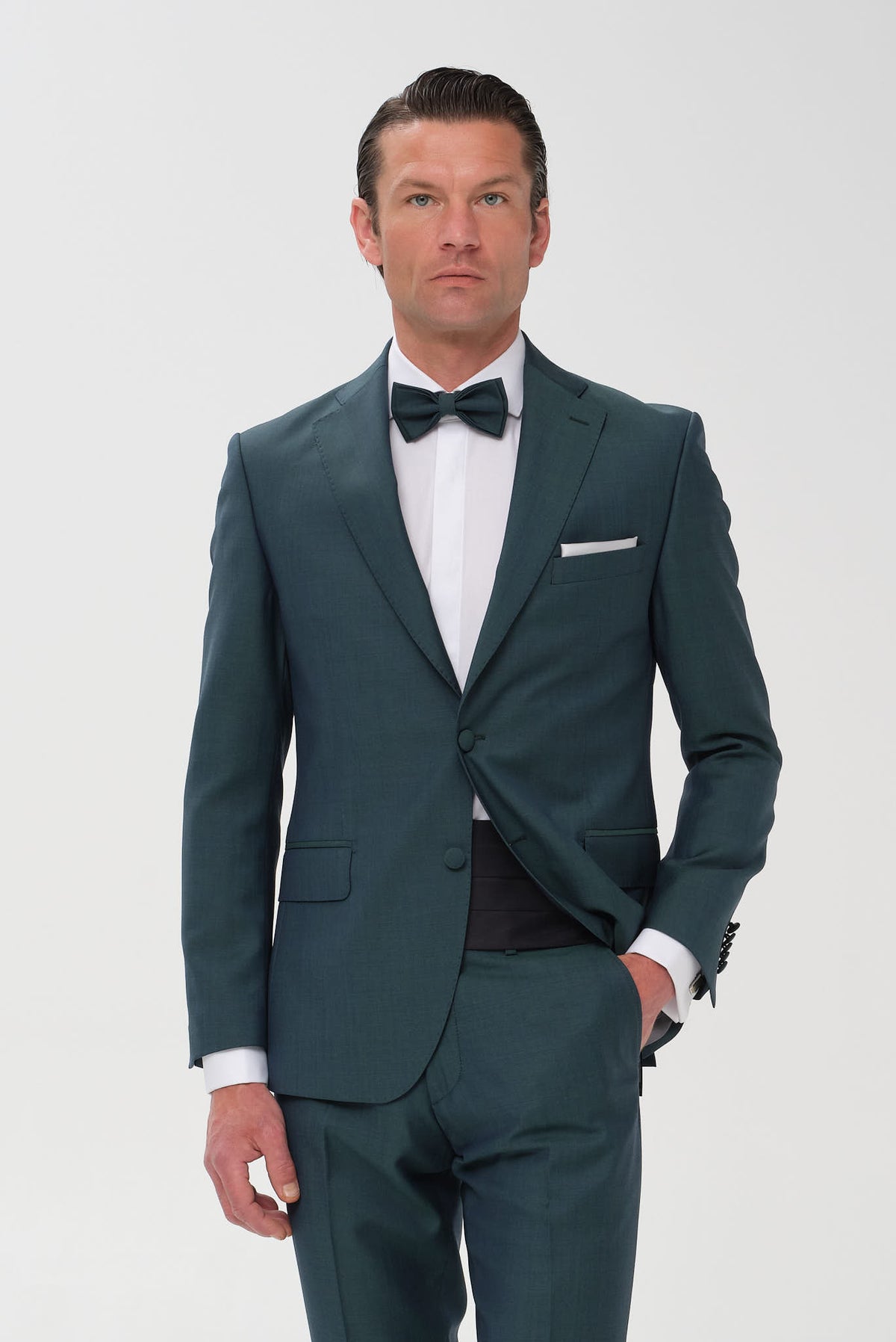 ΑΝΔΡΙΚΟ ΠΡΑΣΙΝΟ ΓΑΜΠΡΙΑΤΙΚΟ ΚΟΣΤΟΥΜΙ PORTOBELLO'S SLIM FIT ΣΕ ΥΦΑΣΜΑ ZIGNONE SUPER 120