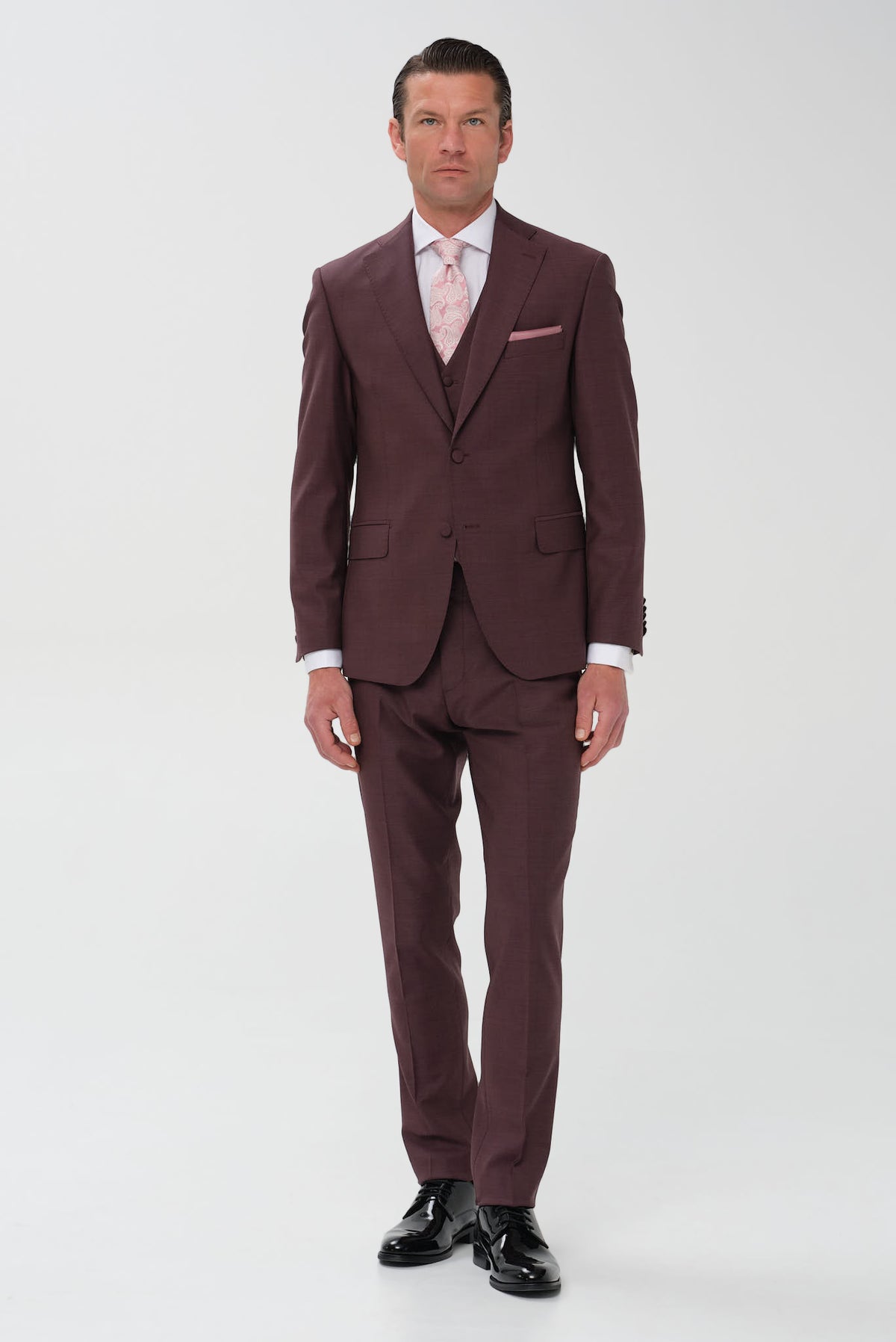 ΑΝΔΡΙΚΟ ΜΠΟΡΝΤΟ ΓΑΜΠΡΙΑΤΙΚΟ ΚΟΣΤΟΥΜΙ PORTOBELLO'S SLIM FIT ΣΕ ΥΦΑΣΜΑ ZIGNONE SUPER 110