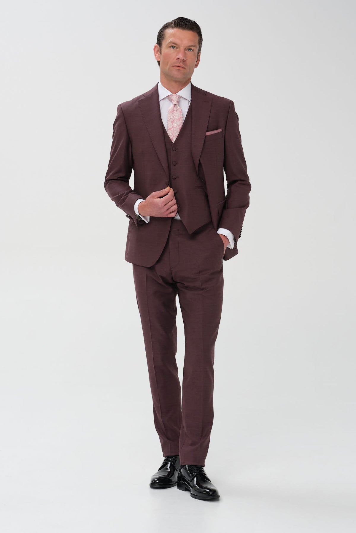 ΑΝΔΡΙΚΟ ΜΠΟΡΝΤΟ ΓΑΜΠΡΙΑΤΙΚΟ ΚΟΣΤΟΥΜΙ PORTOBELLO'S SLIM FIT ΣΕ ΥΦΑΣΜΑ ZIGNONE SUPER 110