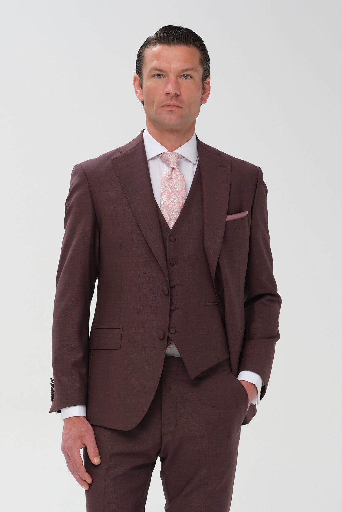 ΑΝΔΡΙΚΟ ΜΠΟΡΝΤΟ ΓΑΜΠΡΙΑΤΙΚΟ ΚΟΣΤΟΥΜΙ PORTOBELLO'S SLIM FIT ΣΕ ΥΦΑΣΜΑ ZIGNONE SUPER 110