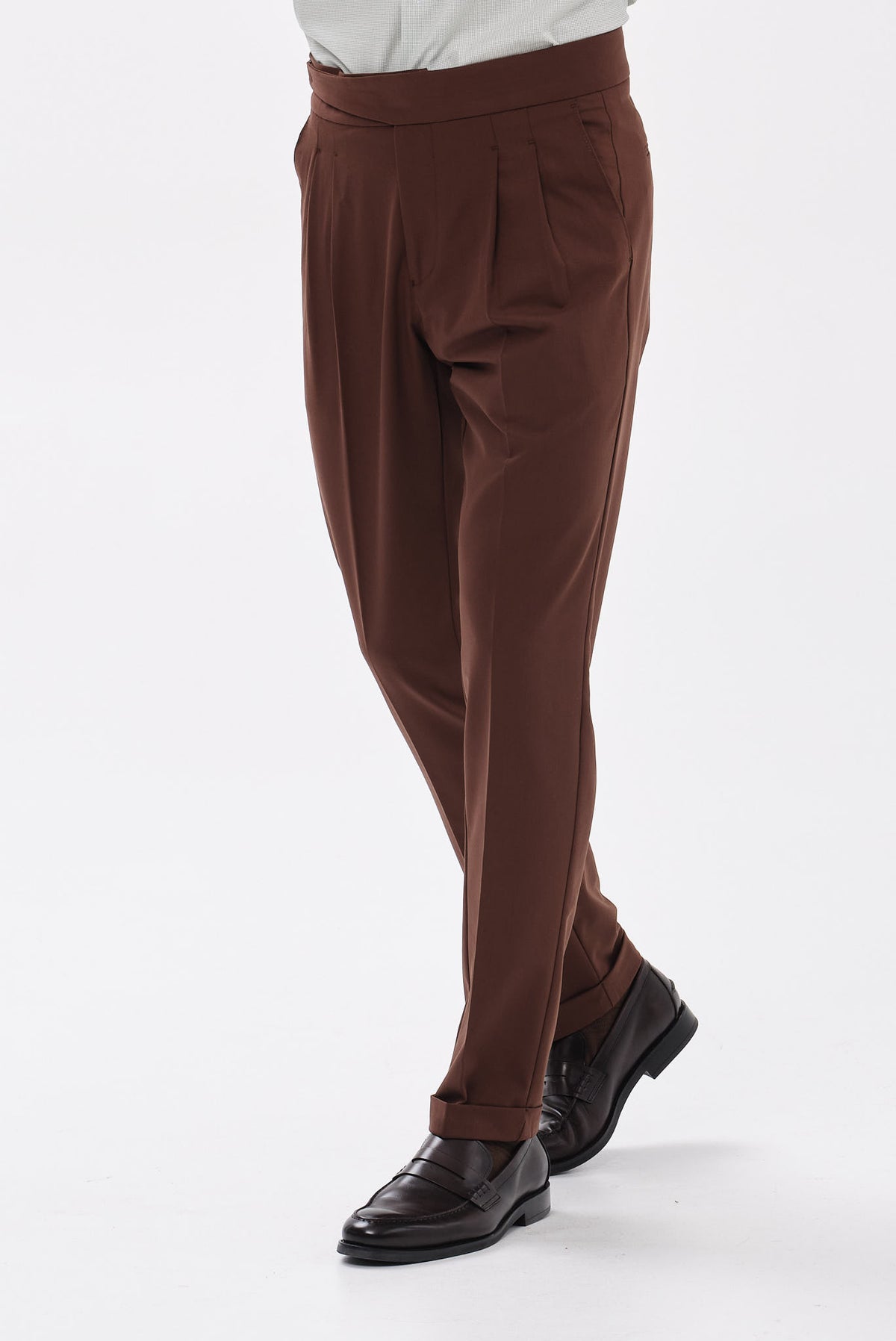 ΑΝΔΡΙΚΟ ΚΑΦΕ CHINOS ΠΑΝΤΕΛΟΝΙ PORTOBELLO'S MODERN FIT ΜΕ ΔΙΠΛΗ ΠΙΕΤΑ