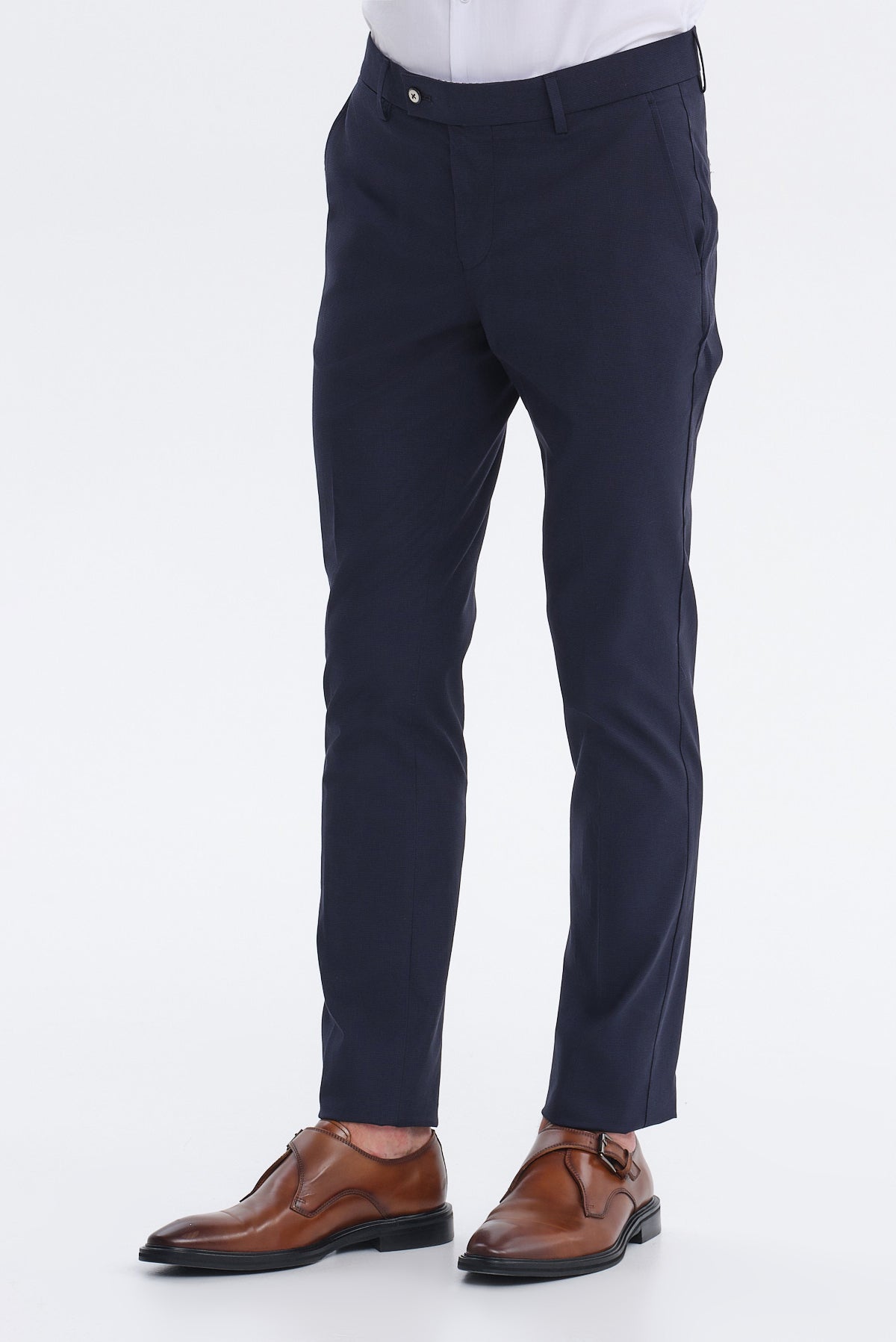ΑΝΔΡΙΚΟ SLIM FIT CHINOS ΠΑΝΤΕΛΟΝΙ ΜΕ ΜΙΚΡΟΣΧΕΔΙΟ ΜΠΛΕ ΣΚΟΥΡΟ PORTOBELLO'S