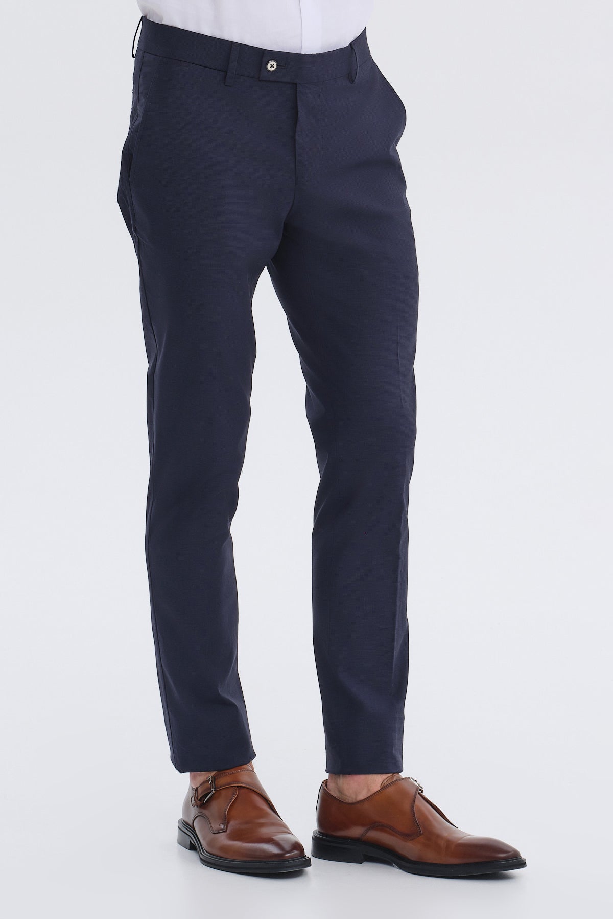 ΑΝΔΡΙΚΟ SLIM FIT CHINOS ΠΑΝΤΕΛΟΝΙ ΜΕ ΜΙΚΡΟΣΧΕΔΙΟ ΜΠΛΕ ΣΚΟΥΡΟ PORTOBELLO'S