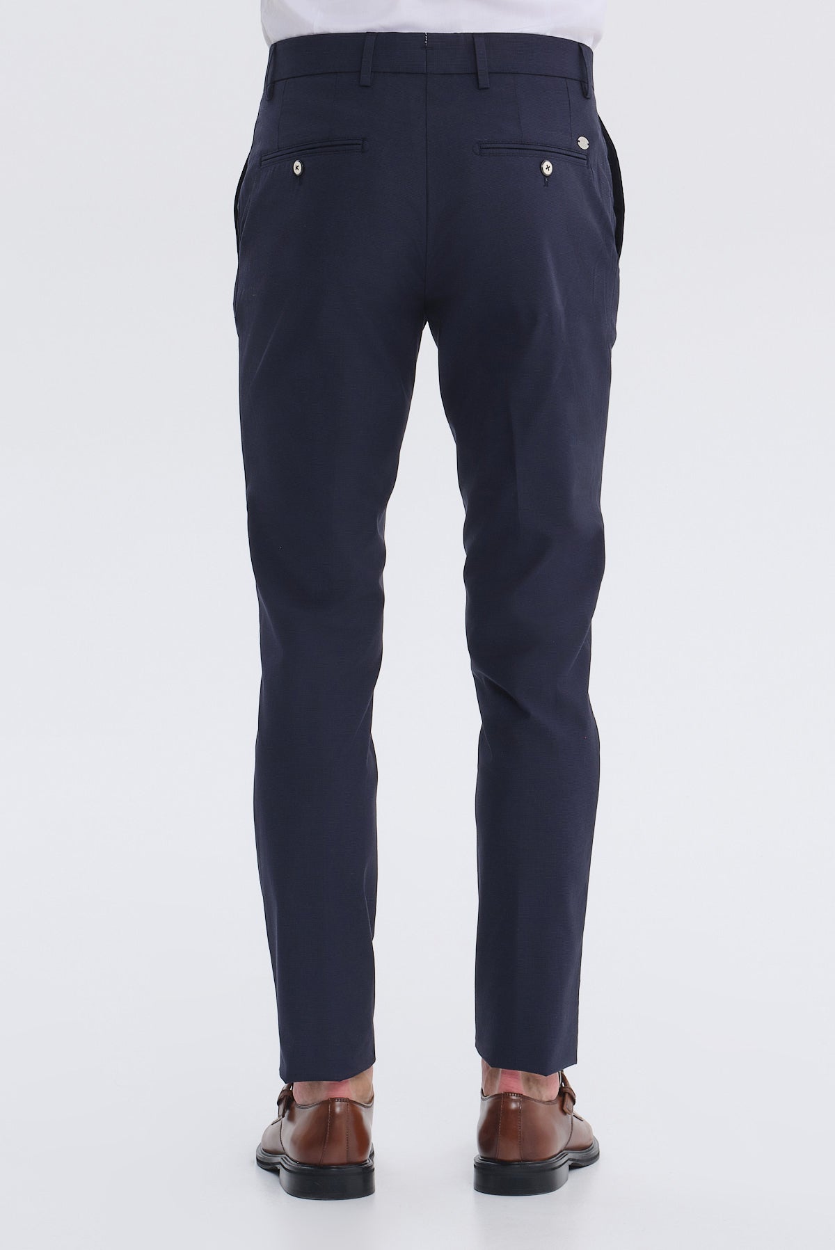 ΑΝΔΡΙΚΟ SLIM FIT CHINOS ΠΑΝΤΕΛΟΝΙ ΜΕ ΜΙΚΡΟΣΧΕΔΙΟ ΜΠΛΕ ΣΚΟΥΡΟ PORTOBELLO'S