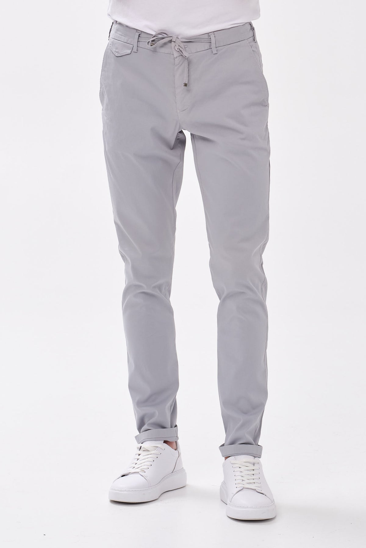 ΑΝΔΡΙΚΟ ΓΚΡΙ ΑΝΟΙΧΤΟ ΠΑΝΤΕΛΟΝΙ CHINO PORTOBELLO'S REGULAR FIT ΜΕ ΚΟΡΔΟΝΙ-ΛΑΣΤΙΧΟ