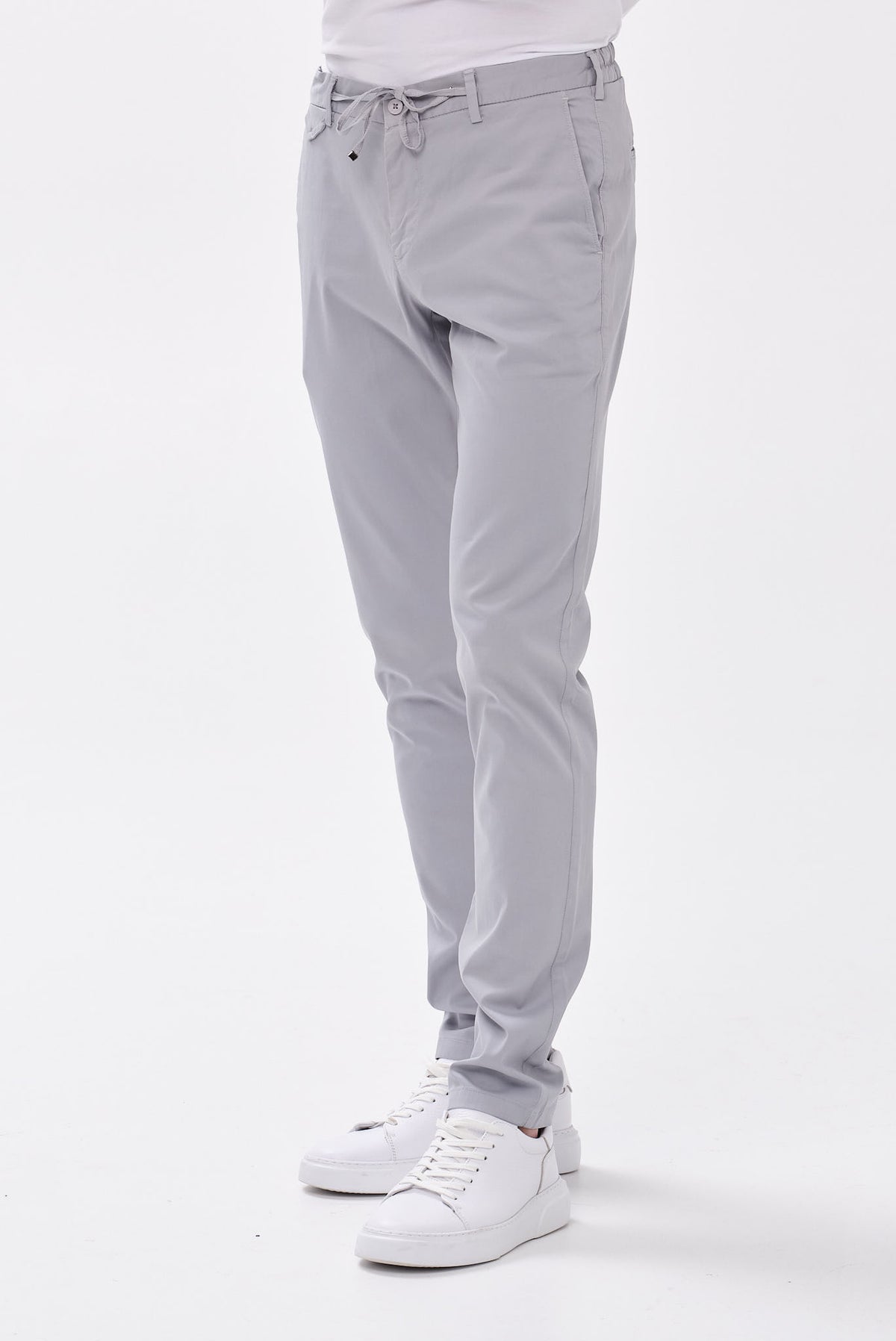 ΑΝΔΡΙΚΟ ΓΚΡΙ ΑΝΟΙΧΤΟ ΠΑΝΤΕΛΟΝΙ CHINO PORTOBELLO'S REGULAR FIT ΜΕ ΚΟΡΔΟΝΙ-ΛΑΣΤΙΧΟ