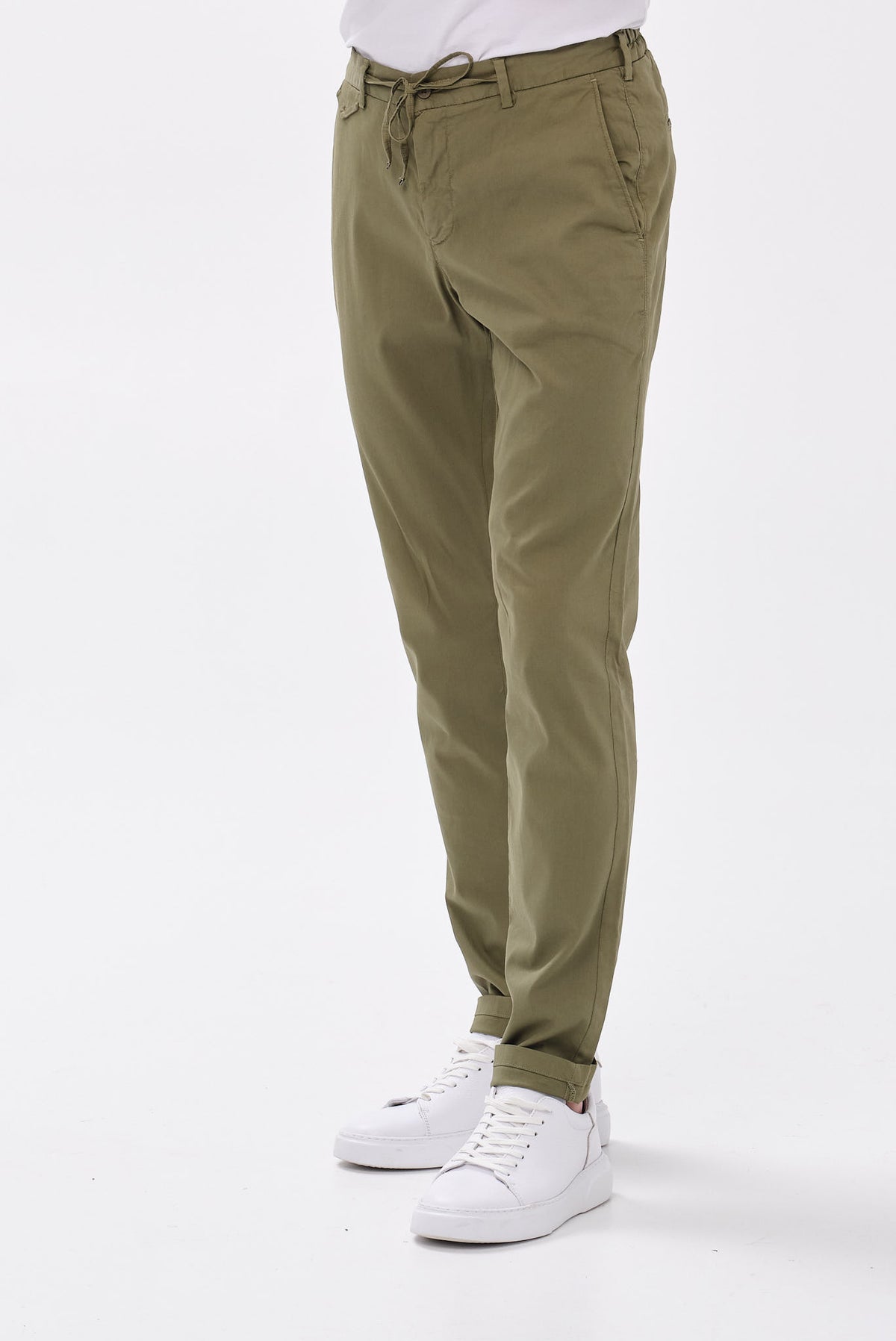 ΑΝΔΡΙΚΟ ΠΡΑΣΙΝΟ ΠΑΝΤΕΛΟΝΙ CHINO PORTOBELLO'S REGULAR FIT ΜΕ ΚΟΡΔΟΝΙ-ΛΑΣΤΙΧΟ