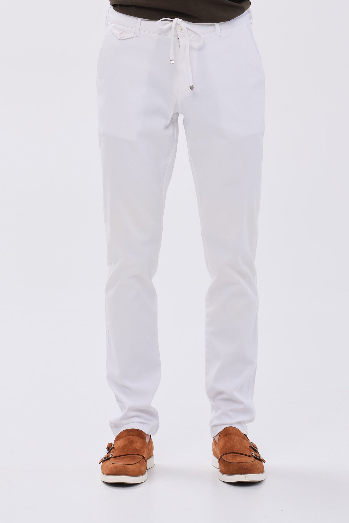 ΑΝΔΡΙΚΟ ΛΕΥΚΟ ΠΑΝΤΕΛΟΝΙ CHINO PORTOBELLO'S REGULAR FIT ΜΕ ΚΟΡΔΟΝΙ-ΛΑΣΤΙΧΟ
