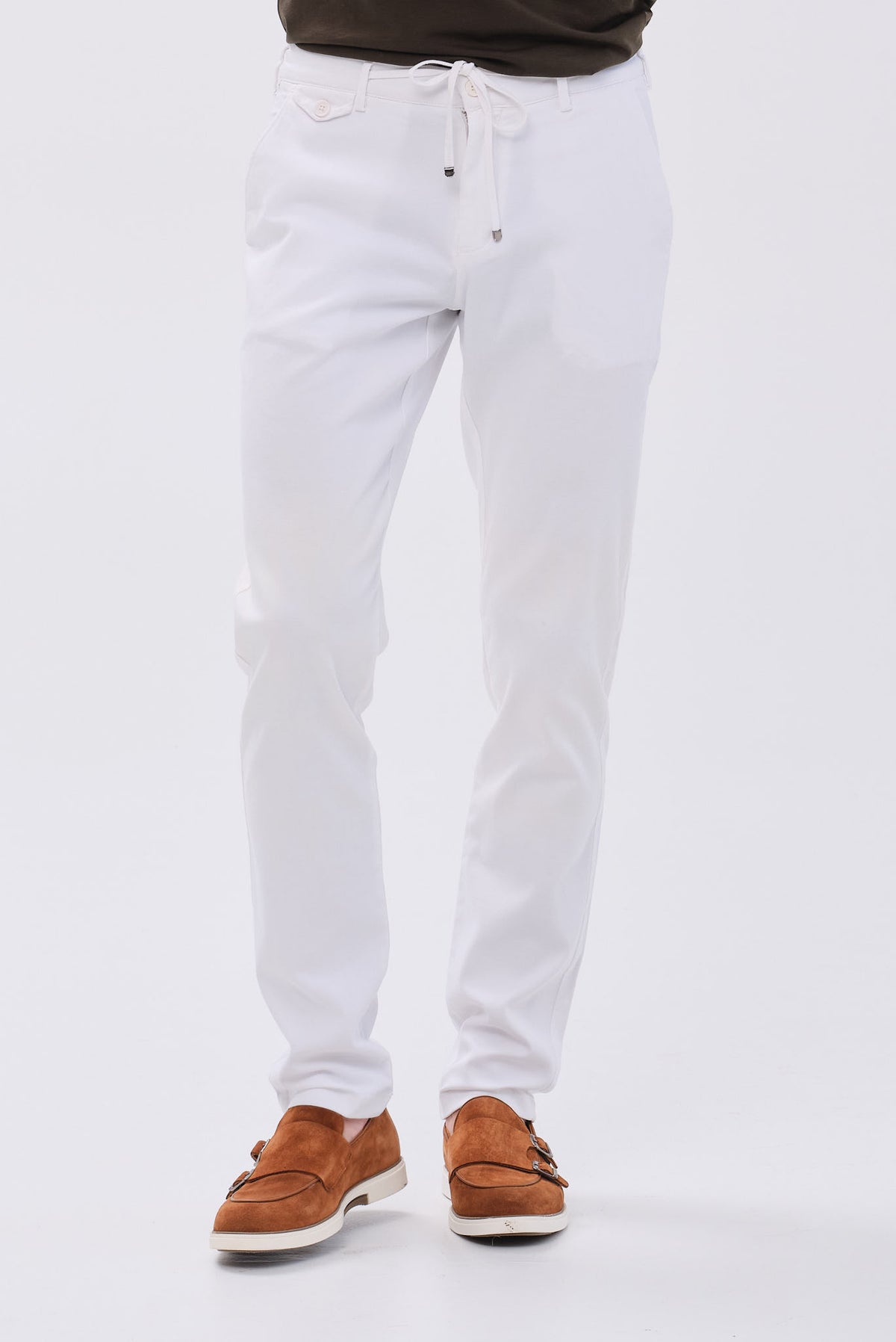 ΑΝΔΡΙΚΟ ΛΕΥΚΟ ΠΑΝΤΕΛΟΝΙ CHINO PORTOBELLO'S REGULAR FIT ΜΕ ΚΟΡΔΟΝΙ-ΛΑΣΤΙΧΟ