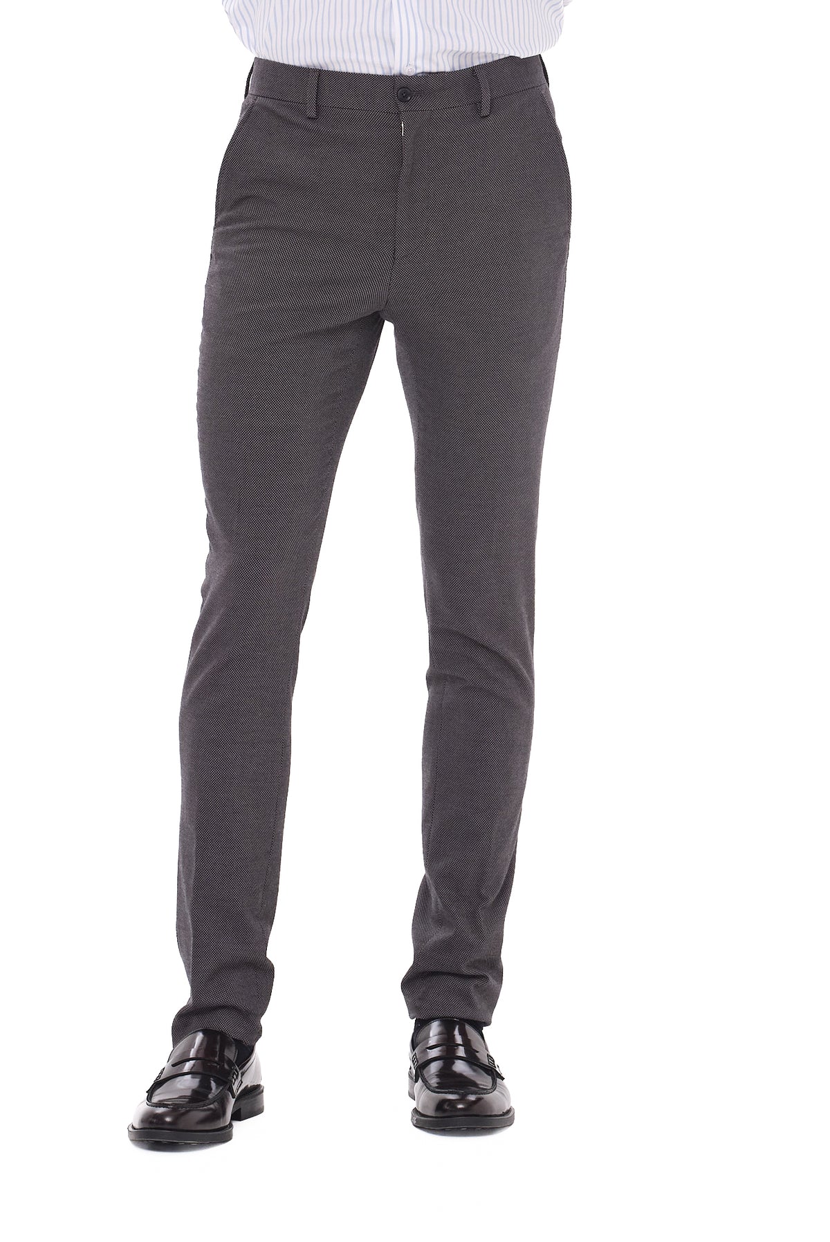 ΑΝΔΡΙΚΟ ΣΚΟΥΡΟ ΓΚΡΙ ΠΑΝΤΕΛΟΝΙ CHINO PORTOBELLO'S SLIM FIT ΜΕ ΜΙΚΡΟΣΧΕΔΙΟ