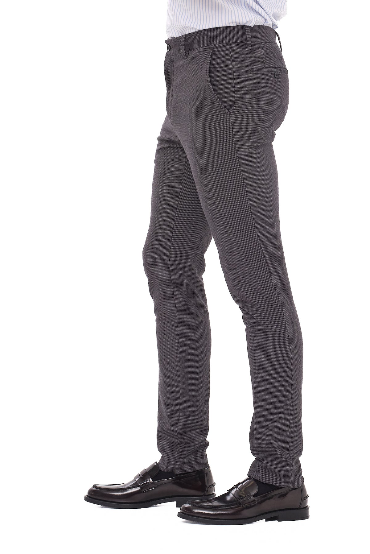 ΑΝΔΡΙΚΟ ΣΚΟΥΡΟ ΓΚΡΙ ΠΑΝΤΕΛΟΝΙ CHINO PORTOBELLO'S SLIM FIT ΜΕ ΜΙΚΡΟΣΧΕΔΙΟ