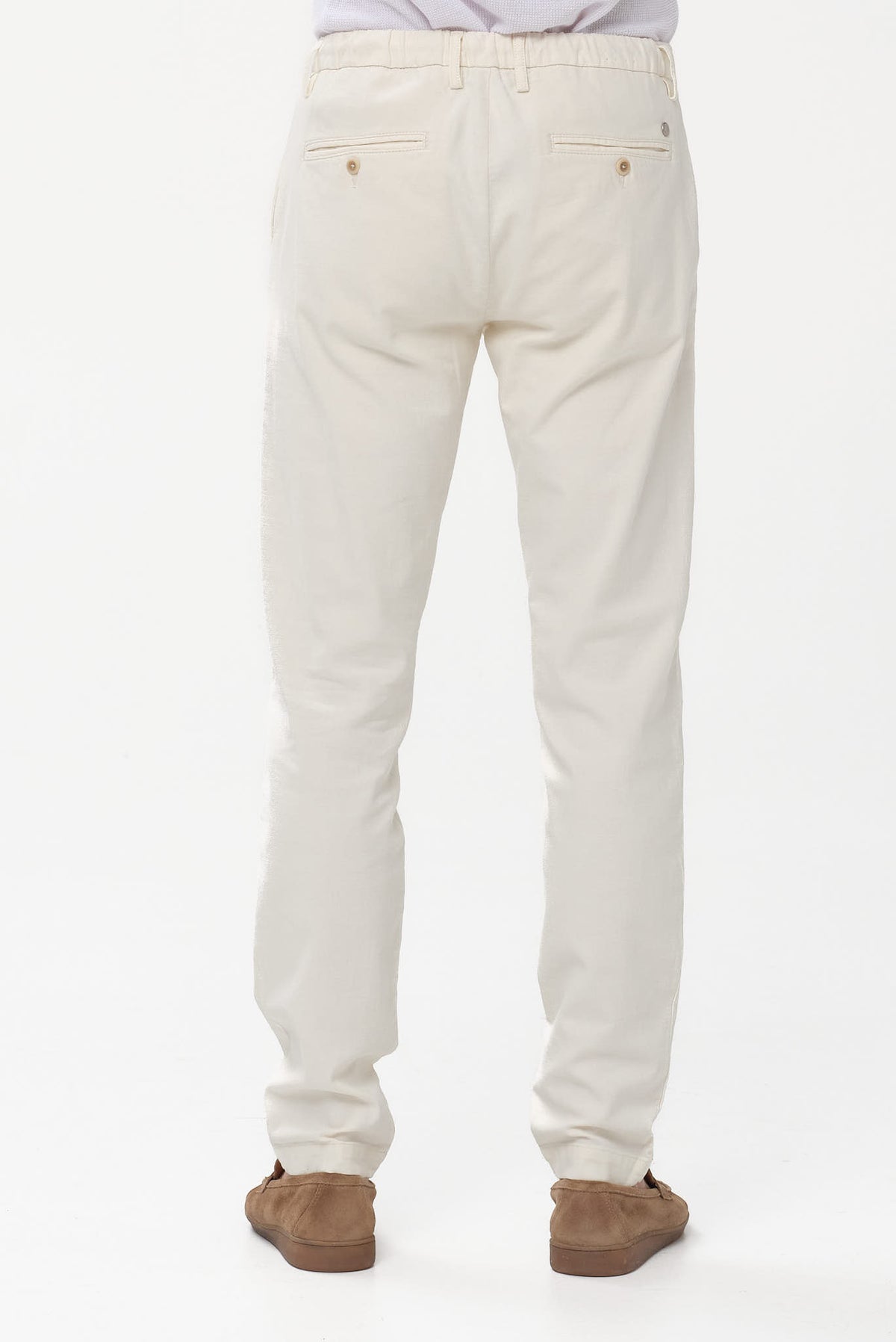 ΑΝΔΡΙΚΟ ΕΚΡΟΥ ΠΑΝΤΕΛΟΝΙ PORTOBELLO'S SLIM FIT ΜΕ ΚΟΡΔΟΝΙ-ΛΑΣΤΙΧΟ