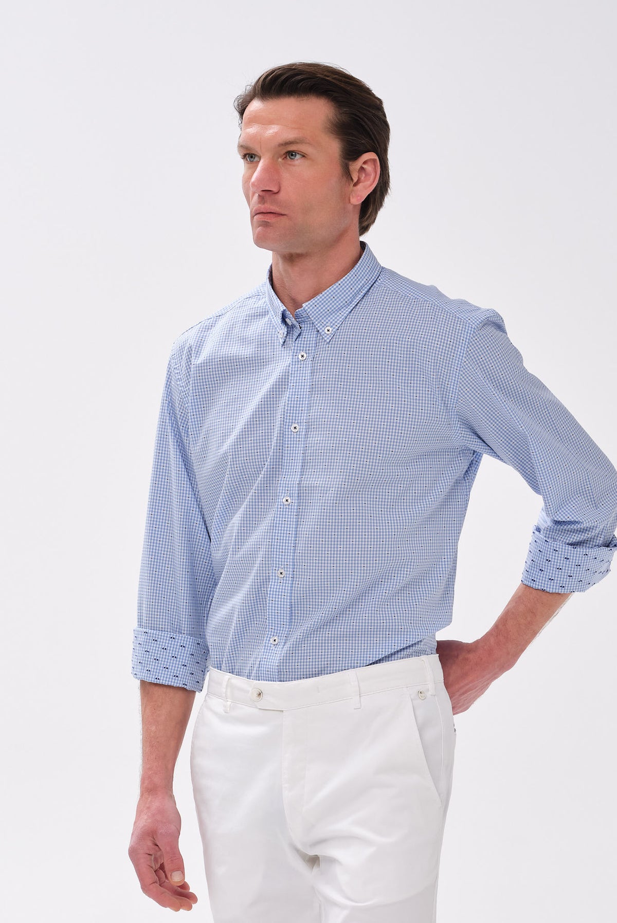 ΑΝΔΡΙΚΟ ΣΙΕΛ ΠΤΙ ΚΑΡΟ ΠΟΥΚΑΜΙΣΟ PORTOBELLO'S ΜΕ BUTTON DOWN ΓΙΑΚΑ REGULAR FIT