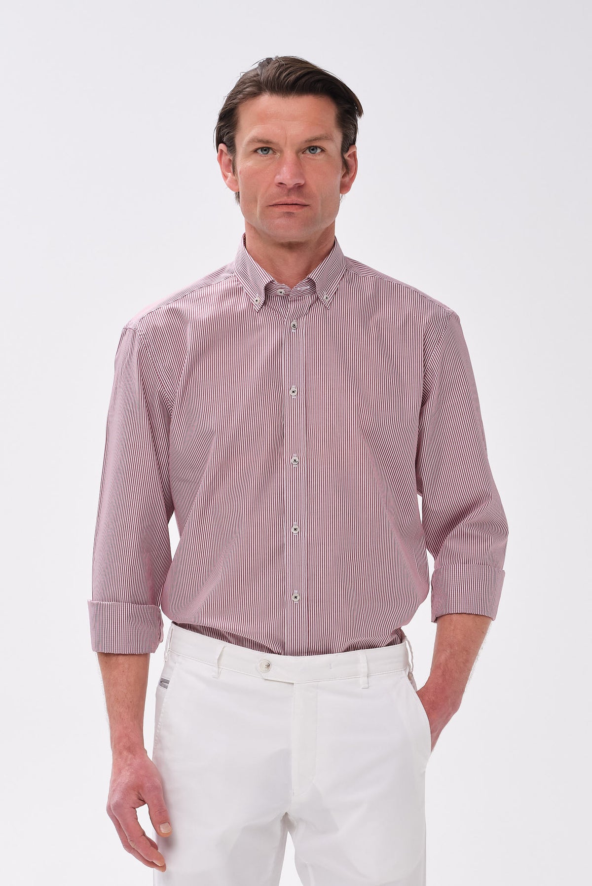 ΑΝΔΡΙΚΟ ΚΟΚΚΙΝΟ ΡΙΓΕ ΠΟΥΚΑΜΙΣΟ PORTOBELLO'S ΜΕ BUTTON DOWN ΓΙΑΚΑ REGULAR FIT