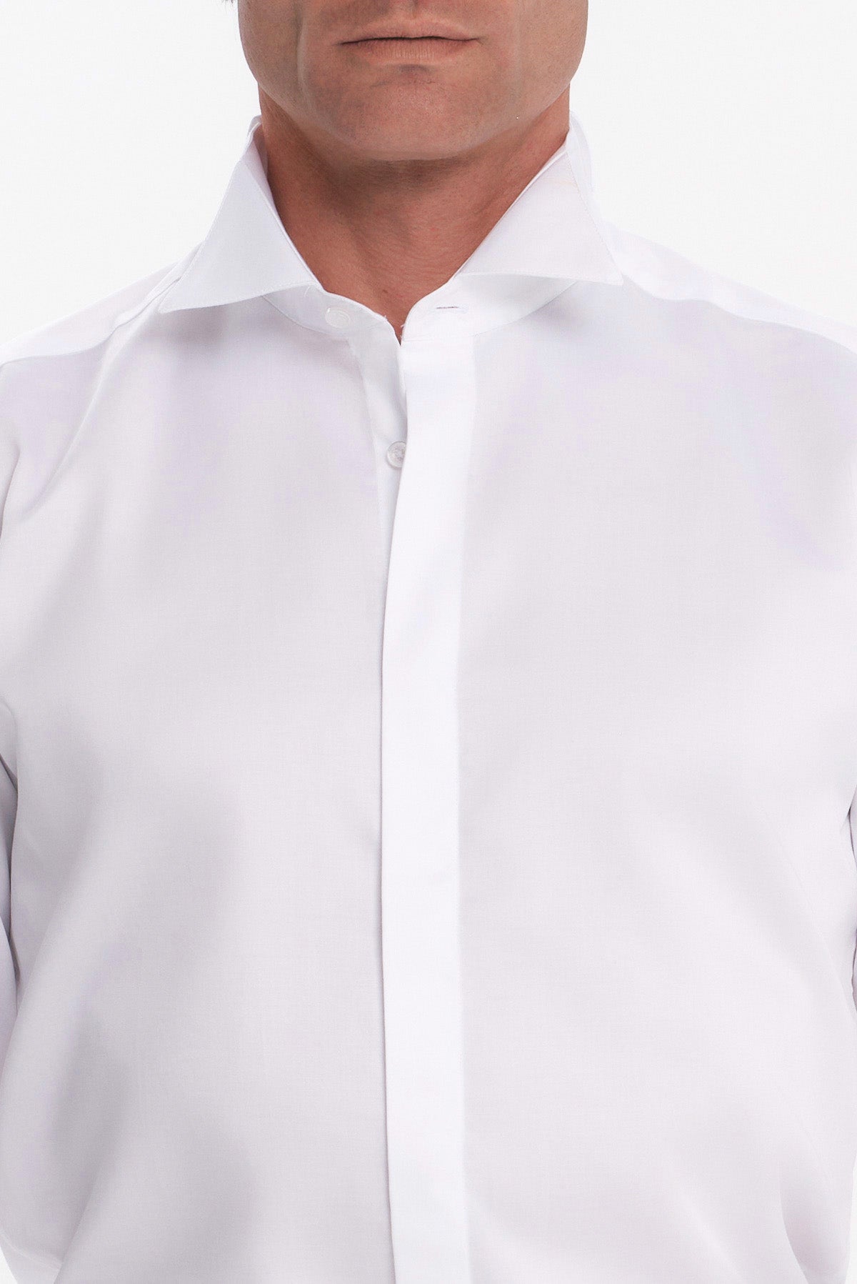 ΑΝΔΡΙΚΟ ΛΕΥΚΟ ΠΟΥΚΑΜΙΣΟ SLIM FIT PORTOBELLO'S ΜΕ ΣΠΑΣΤΟ ΓΙΑΚΑ
