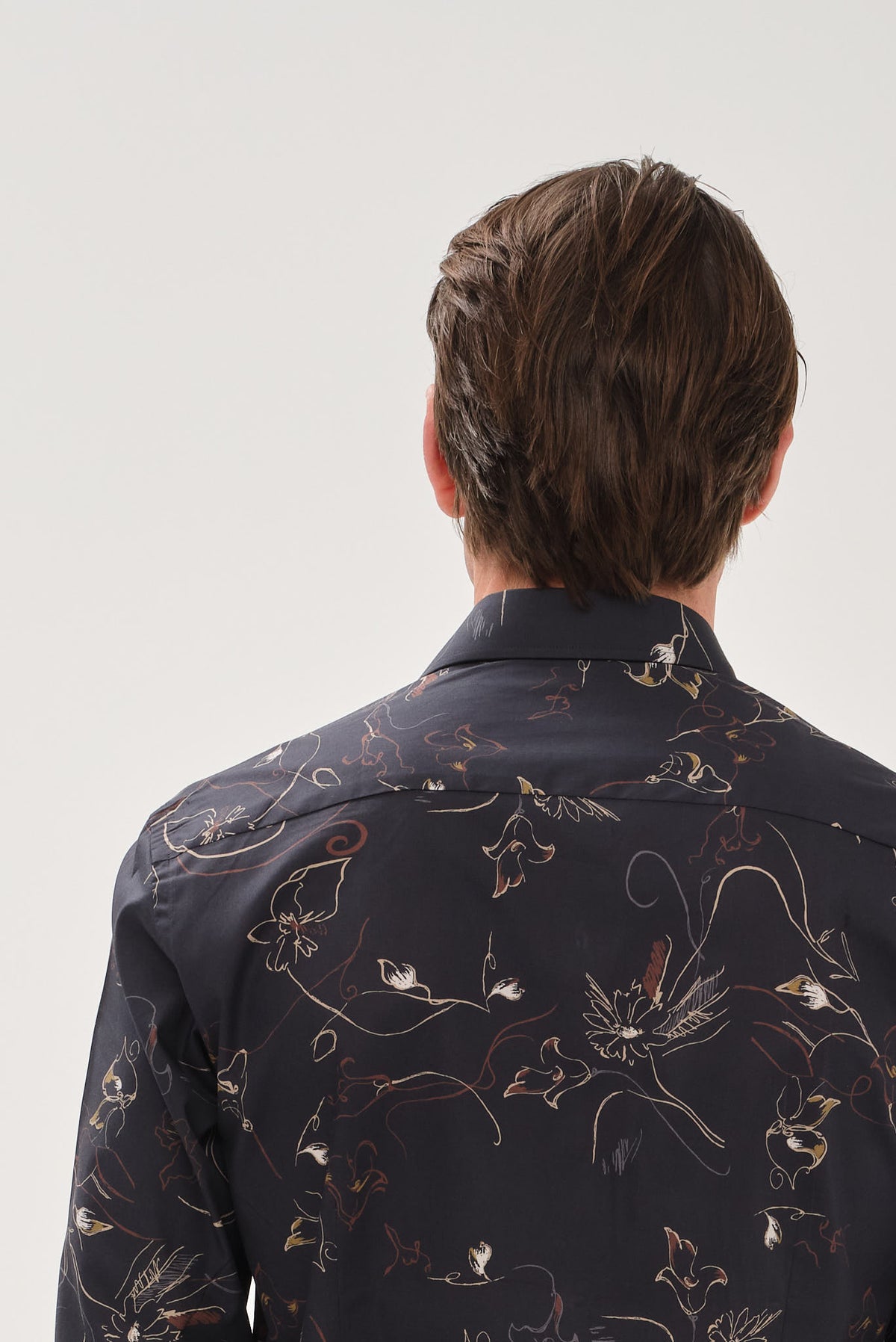 ΑΝΔΡΙΚΟ ΜΑΥΡΟ FLORAL ΠΟΥΚΑΜΙΣΟ PORTOBELLO'S SLIM FIT