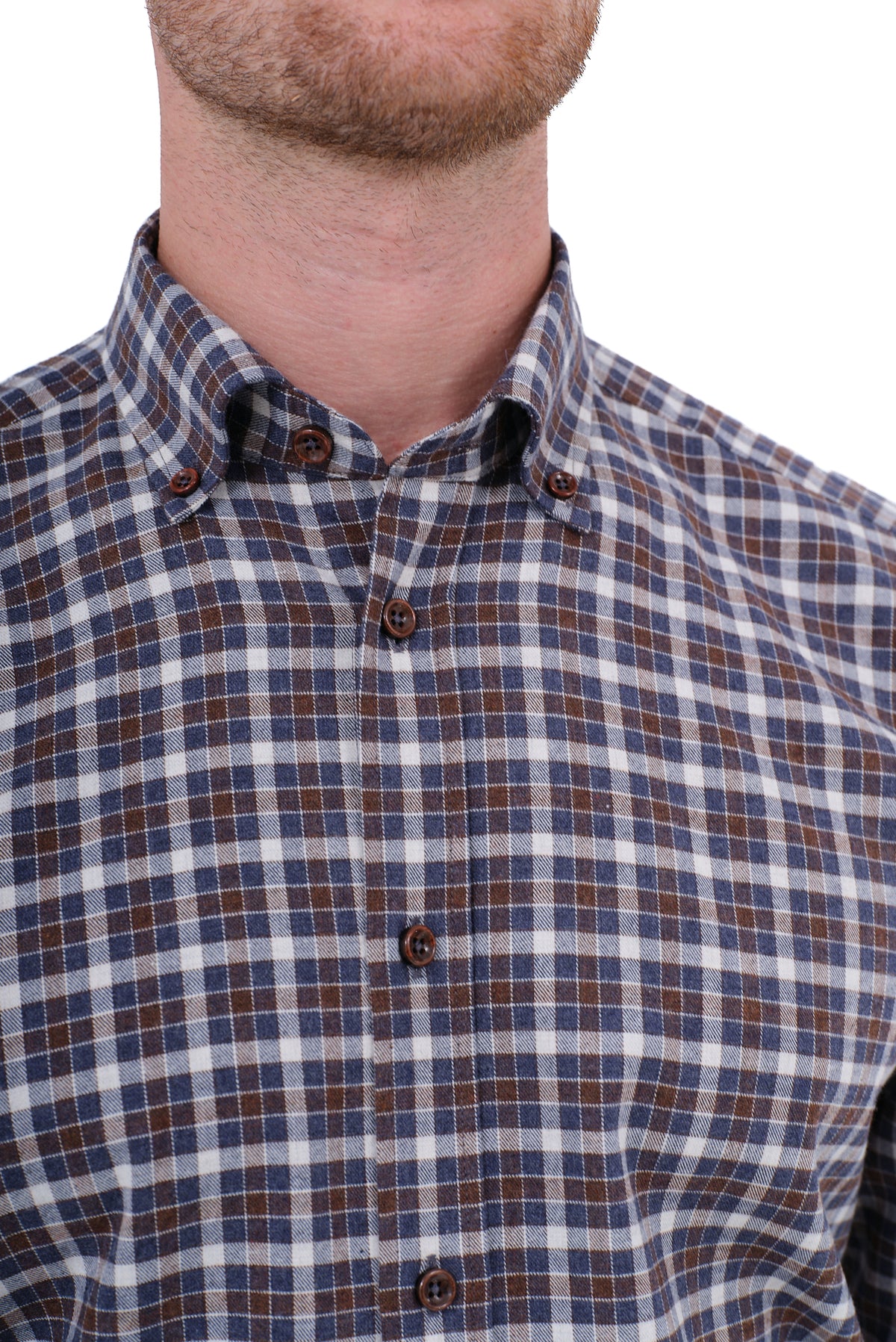 ΑΝΔΡΙΚΟ ΚΑΡΟ ΜΠΛΕ ΚΑΦΕ ΠΟΥΚΑΜΙΣΟ PORTOBELLO'S ΜΕ BUTTON DOWN ΓΙΑΚΑ REGULAR FIT