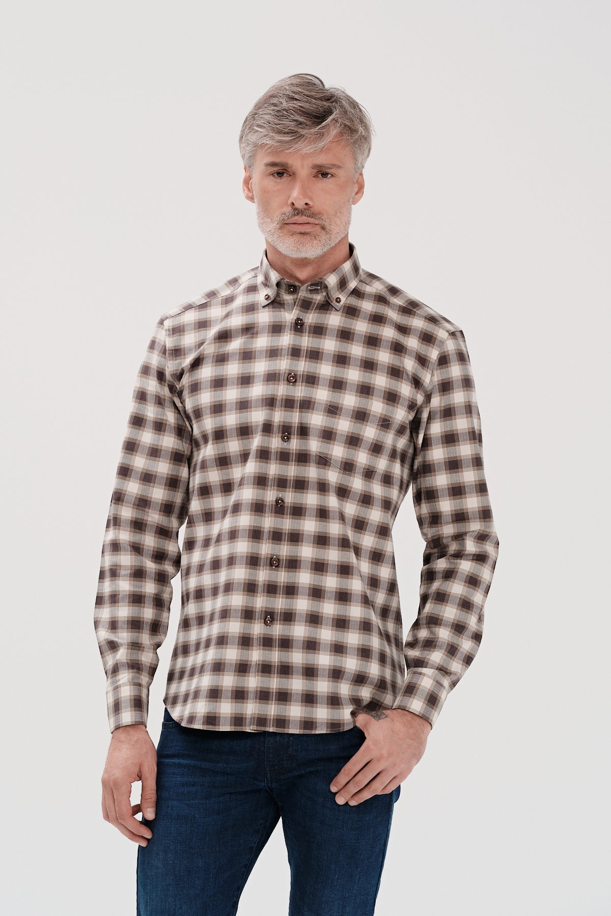 ΑΝΔΡΙΚΟ ΚΑΡΟ ΜΠΕΖ ΛΑΔΙ ΠΟΥΚΑΜΙΣΟ ΜΕ BUTTON DOWN ΓΙΑΚΑ PORTOBELLO'S REGULAR FIT